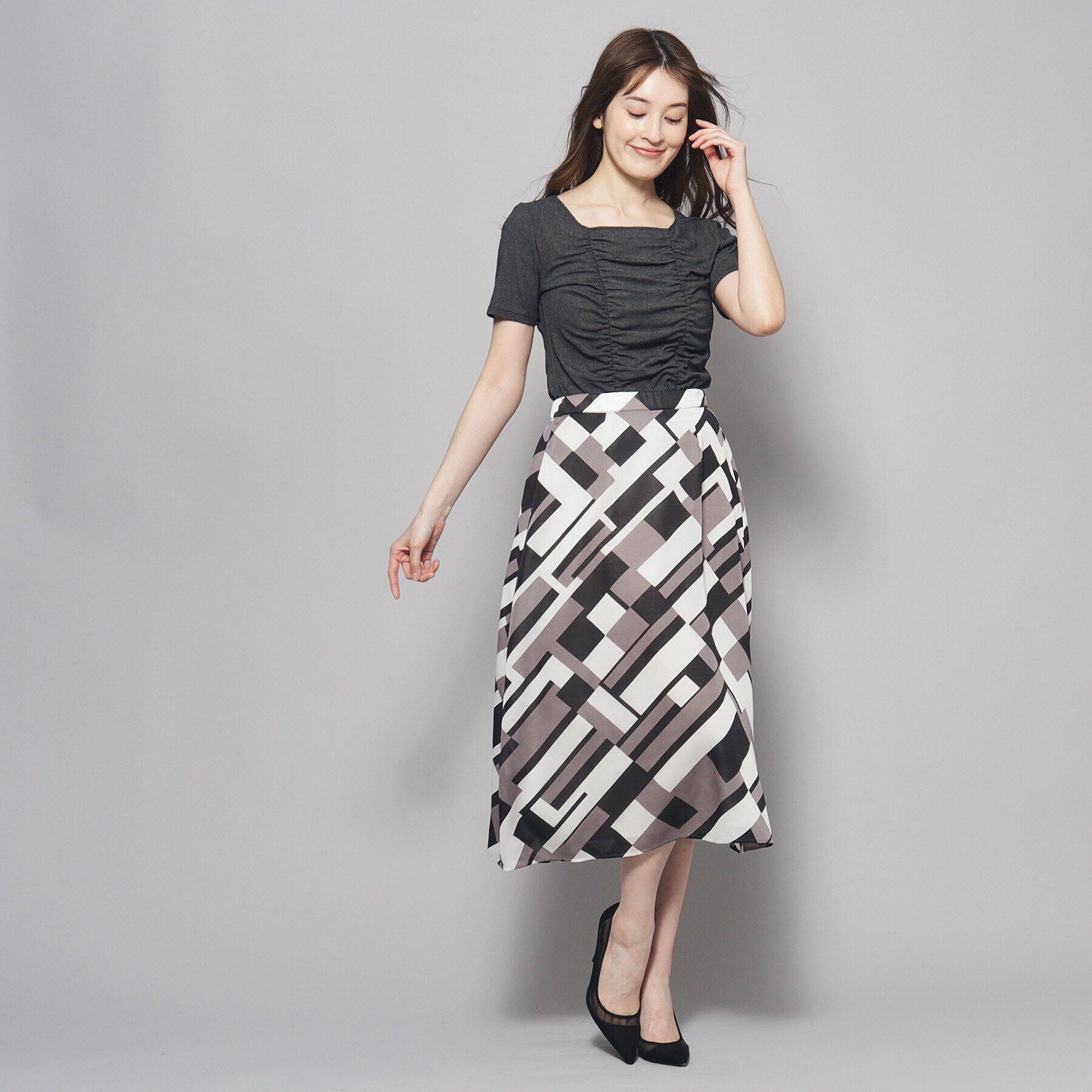 COUP DE CHANCE「【洗える／日本製】華やかギャザーラメジャージ」|Tシャツ・カットソー|