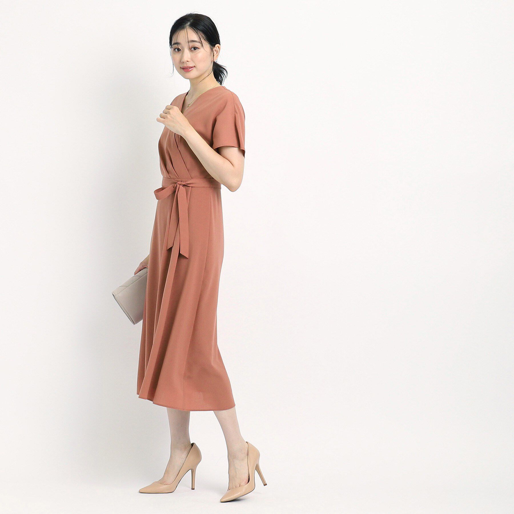 COUP DE CHANCE「【洗える／日本製／清涼感】夏におすすめ！女性らしいカシュクール風デザインワンピース」|ワンピース|