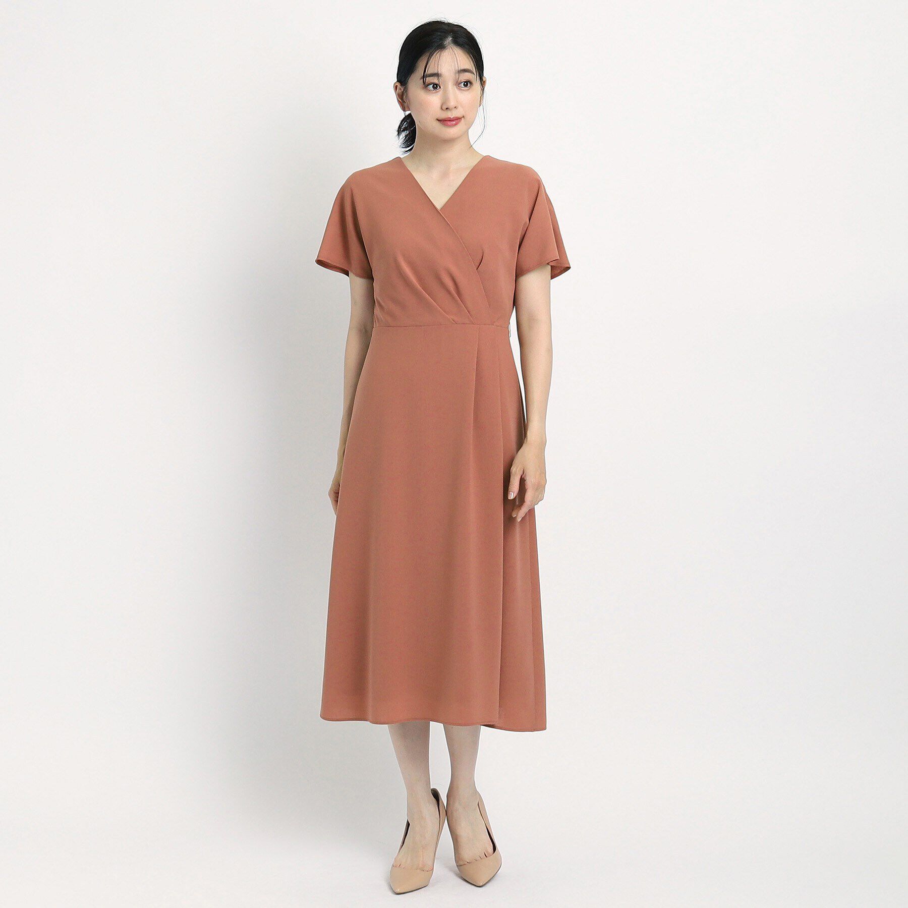 COUP DE CHANCE「【洗える／日本製／清涼感】夏におすすめ！女性らしいカシュクール風デザインワンピース」|ワンピース|