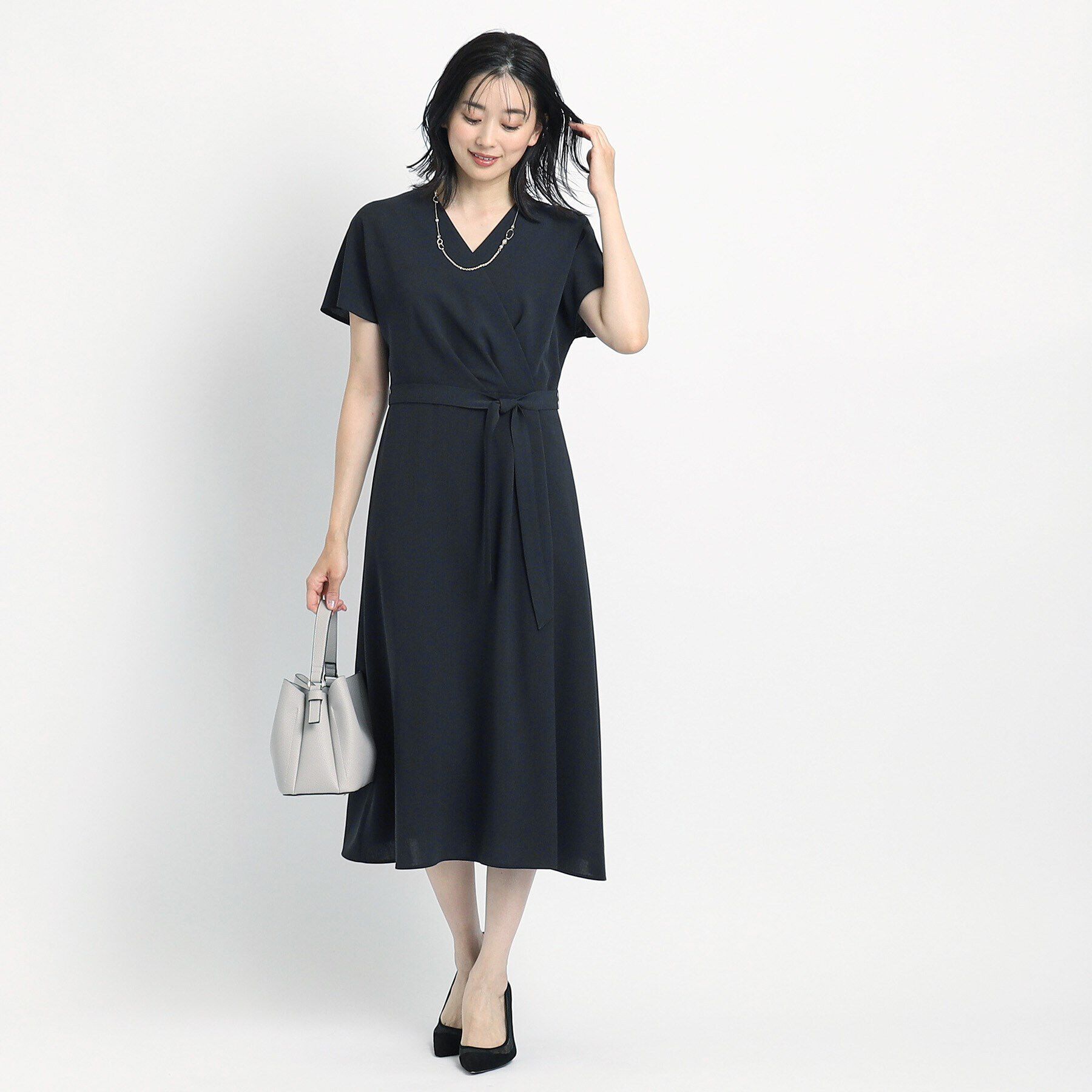 COUP DE CHANCE「【洗える／日本製／清涼感】夏におすすめ！女性らしいカシュクール風デザインワンピース」|ワンピース|