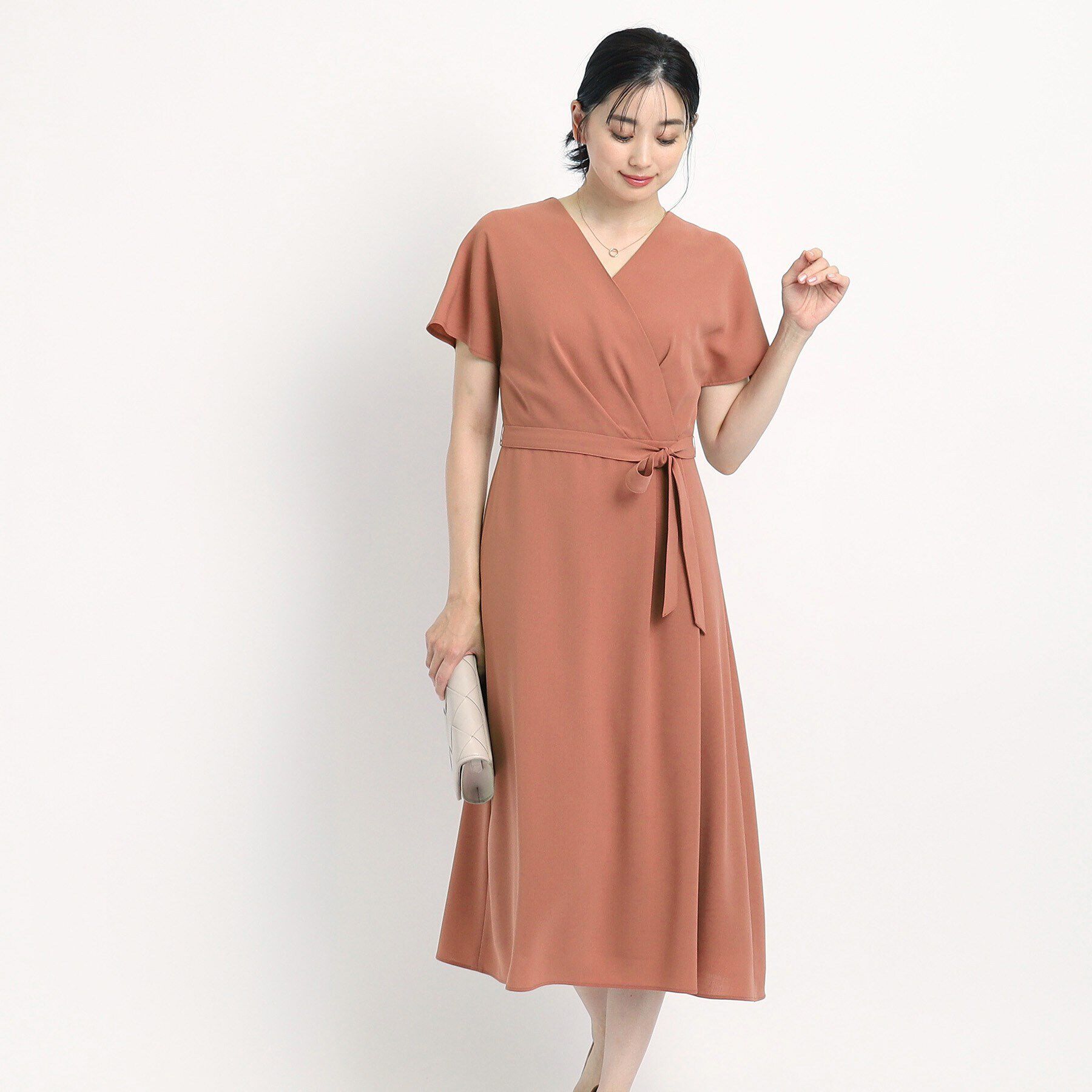 COUP DE CHANCE「【洗える／日本製／清涼感】夏におすすめ！女性らしいカシュクール風デザインワンピース」|ワンピース|