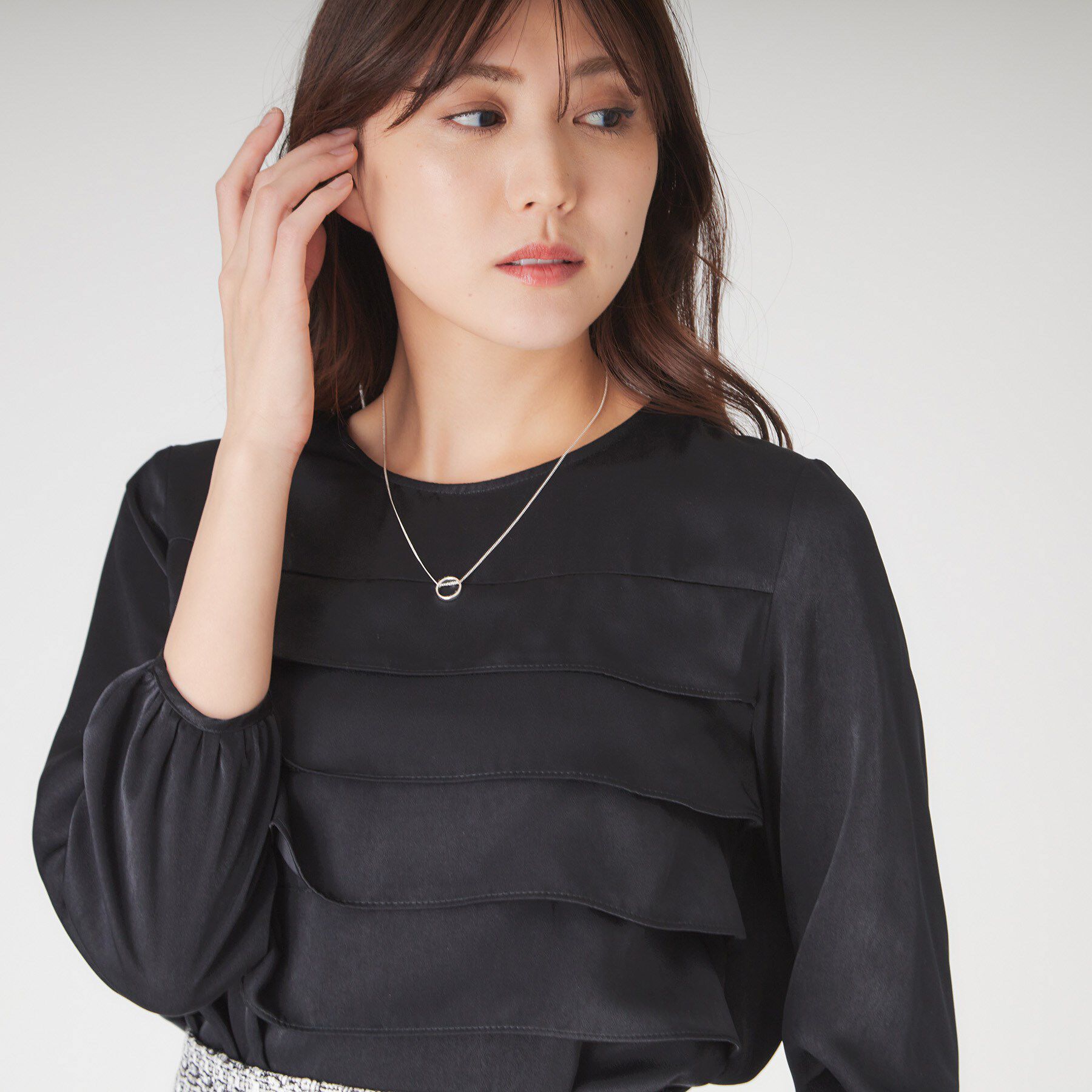 COUP DE CHANCE「【洗える】フリルブラウス」|シャツ・ブラウス|ブラック(019)