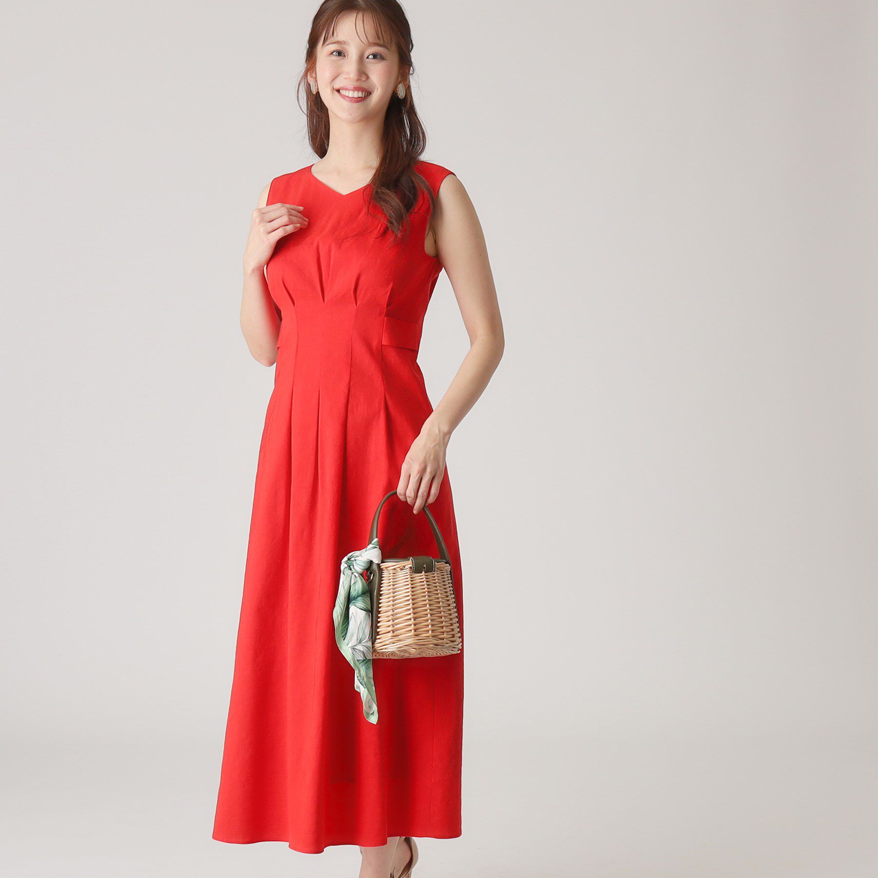 COUP DE CHANCE「【洗える／日本製／麻混素材】フィットアンドフレアワンピース」|ワンピース|