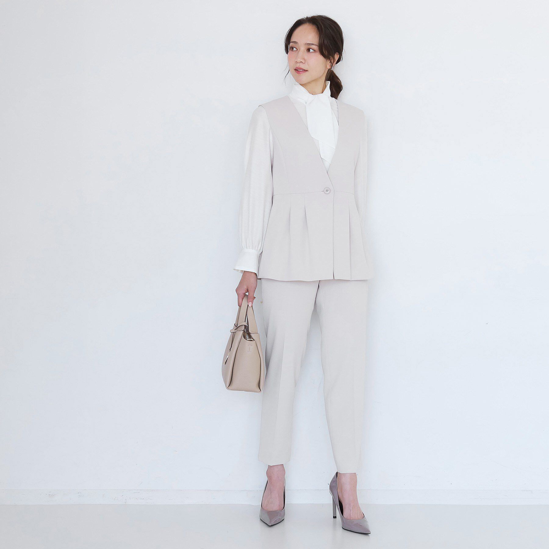 COUP DE CHANCE「【手洗い可／日本製／伸縮性／セットアップ可】カラーレスのジレ」|ベスト・ジレ|