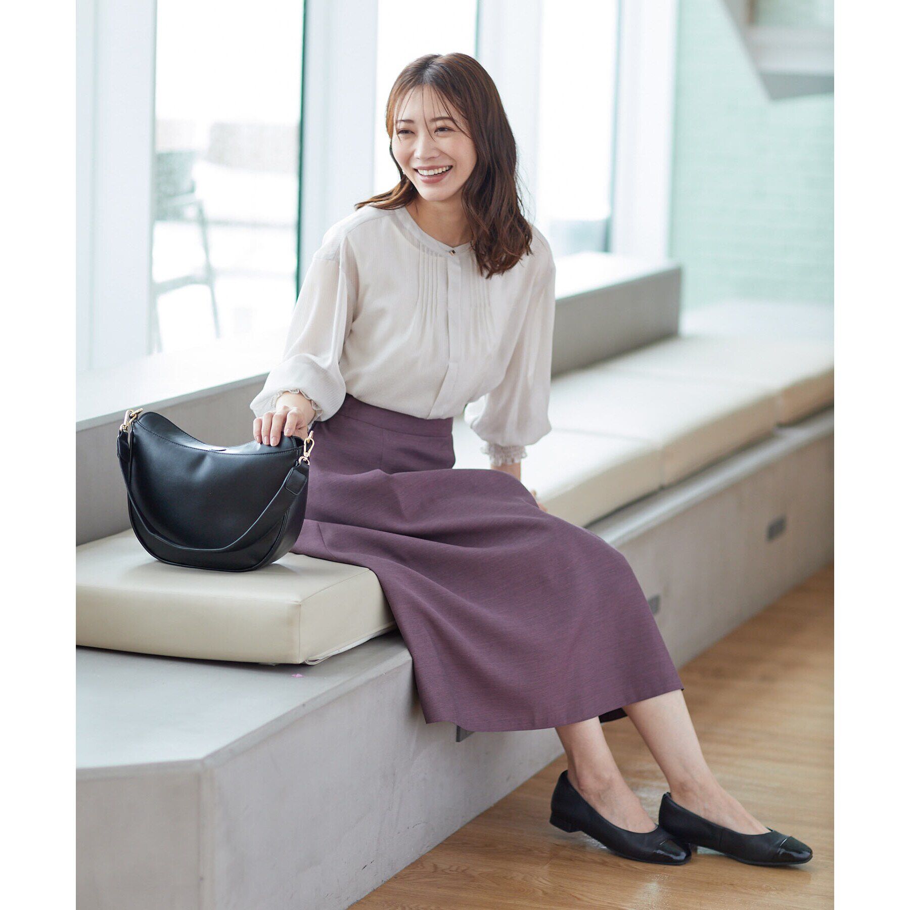 Reflect「【接触冷感／洗える】ピンタックシアーブラウス」|シャツ・ブラウス|