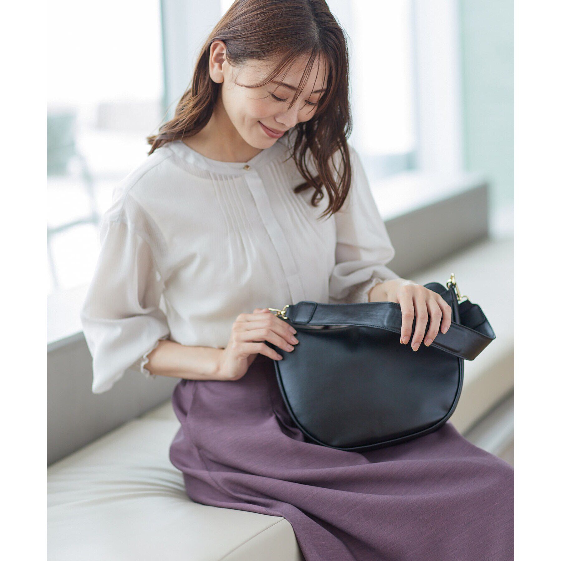 Reflect「【接触冷感／洗える】ピンタックシアーブラウス」|シャツ・ブラウス|