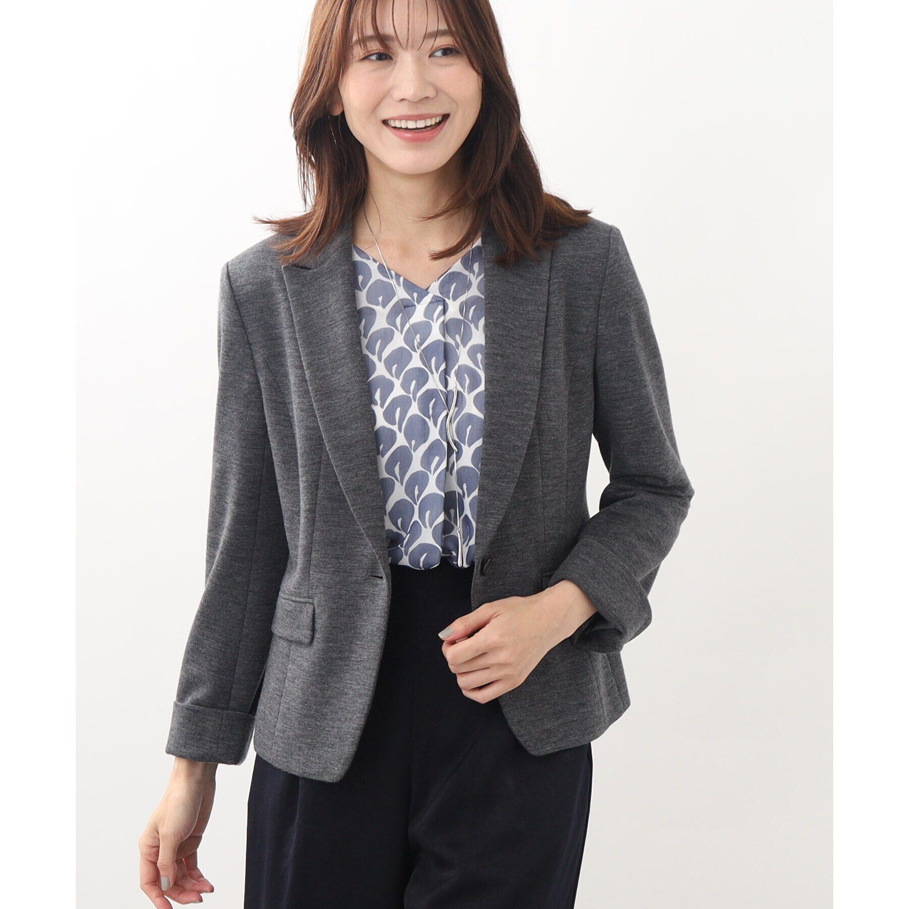 Reflect「【マシンウォッシュ】華やかプリントブラウス」|シャツ・ブラウス|