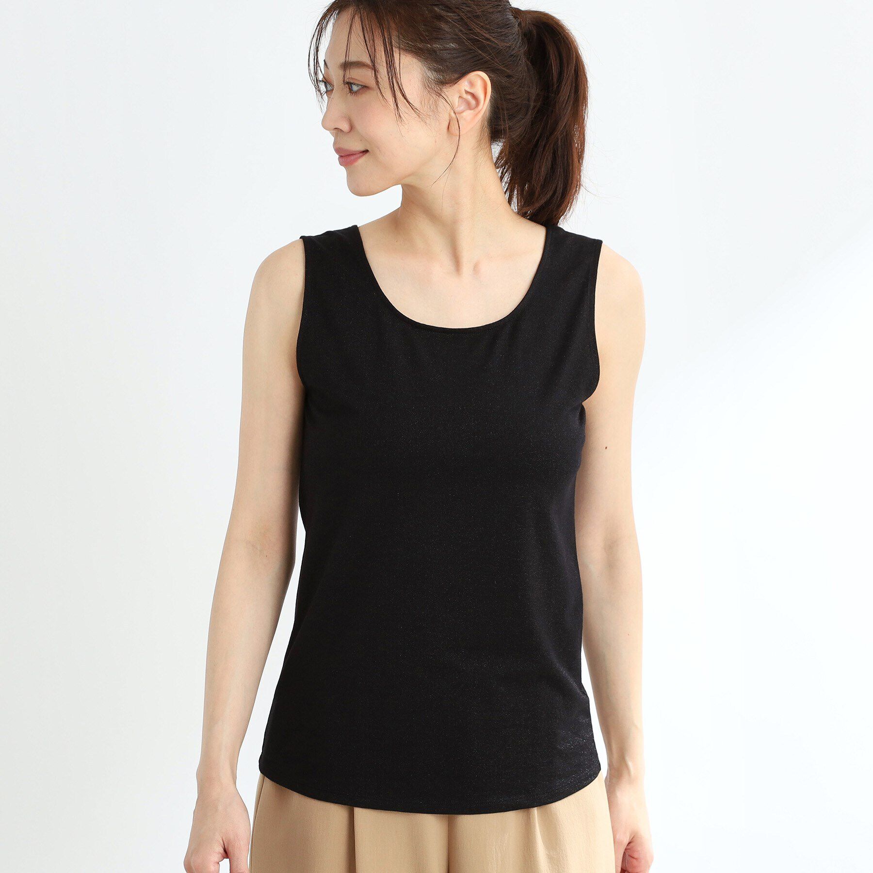 Reflect「【洗える】ベーシックラメタンクトップ」|キャミソール|
