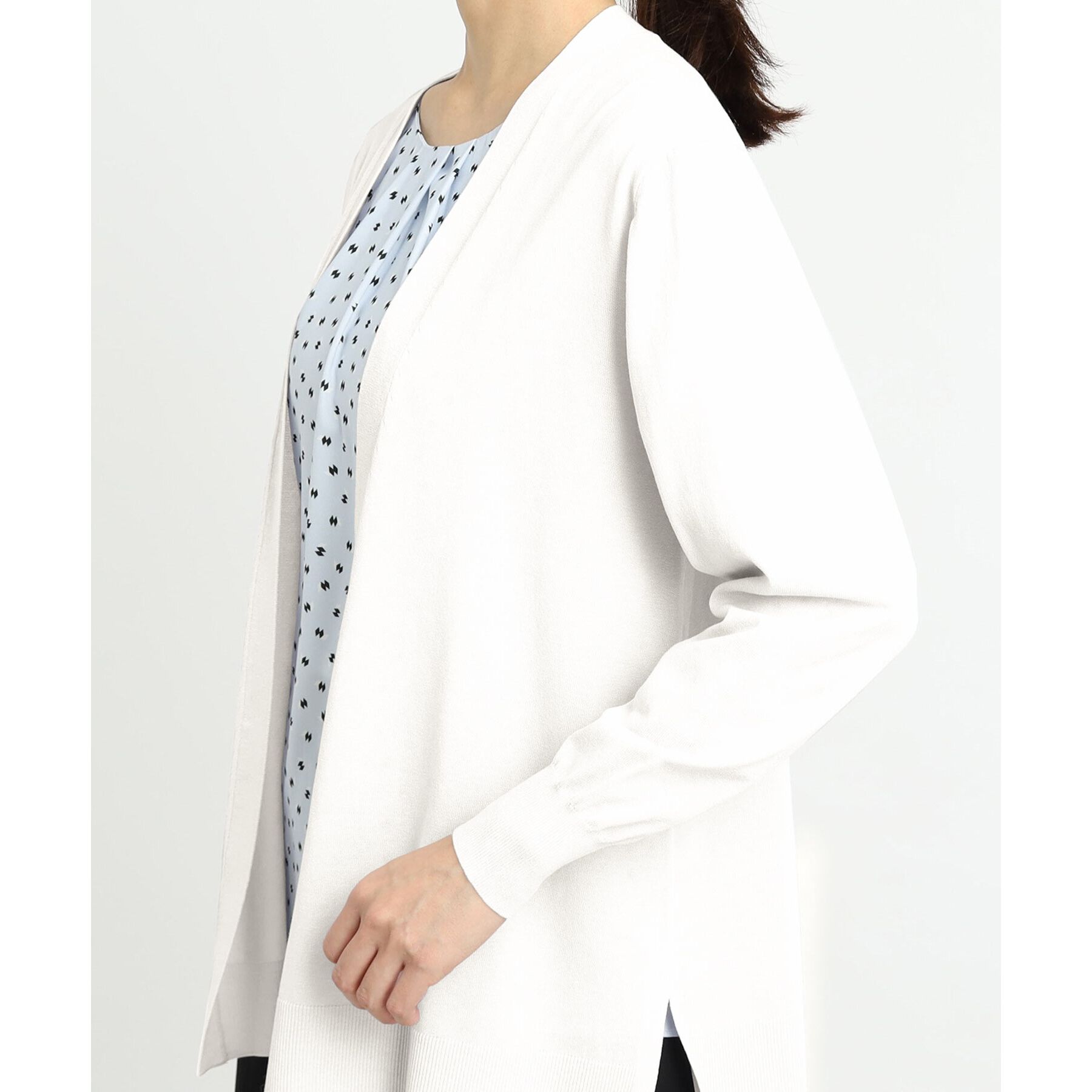 Reflect「【夏SALE／単品使いもできる】プリントブラウス着流しカーディガンニット」|カーディガン|