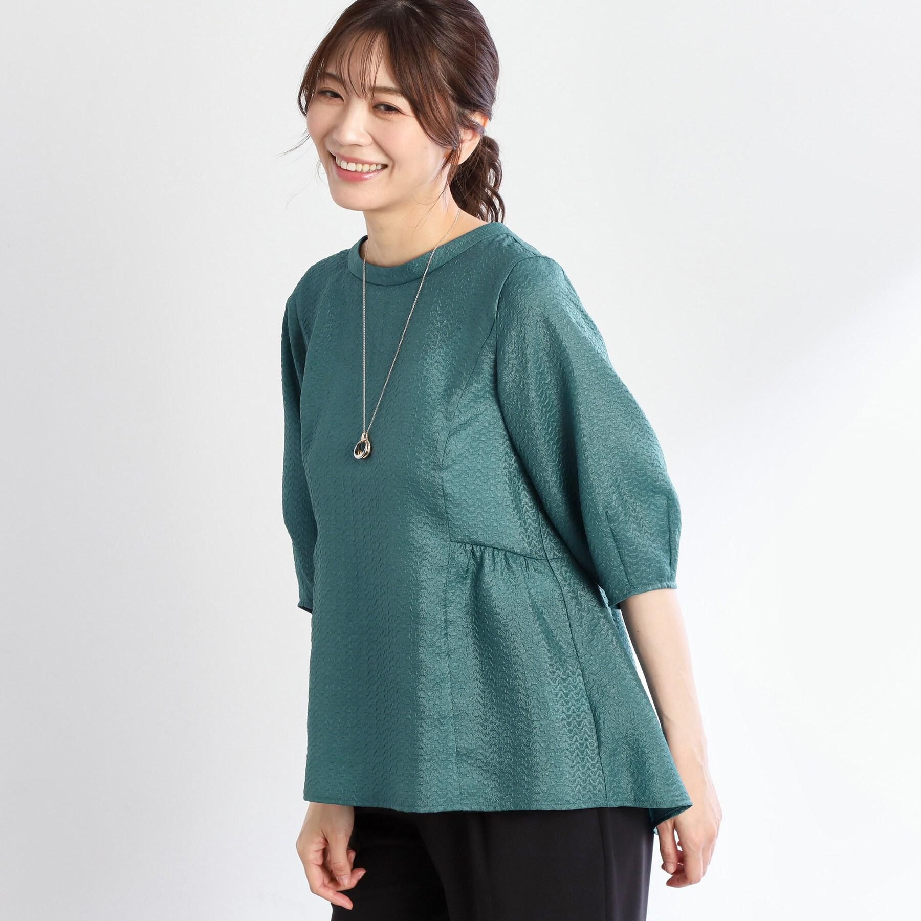 Reflect「【すっきり見え！長め丈】ペプラムデザインシアーブラウス」|シャツ・ブラウス|