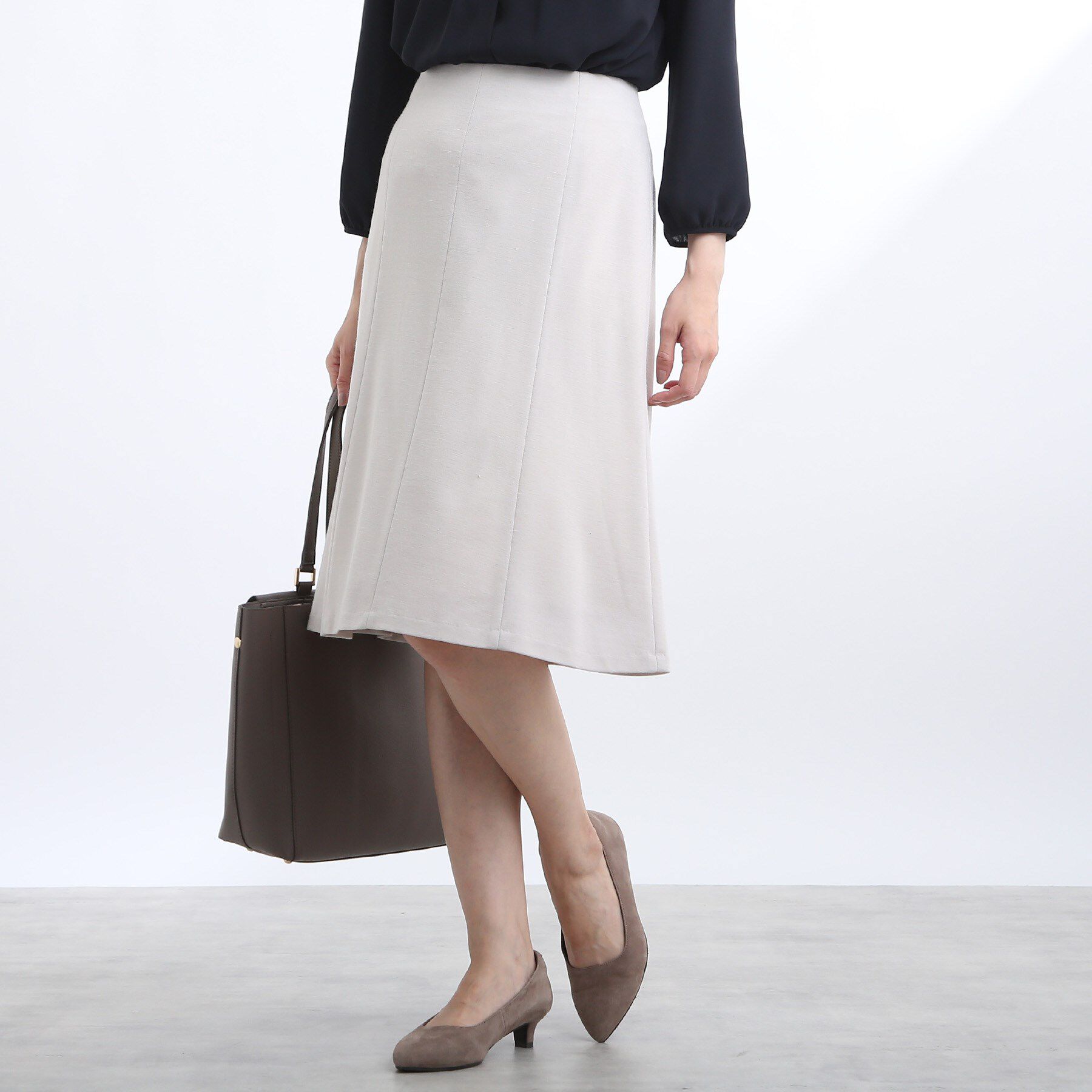 Reflect「【匠シリーズ/洗える】ソフトフレアスカート」|スカート|ナチュラル(050)