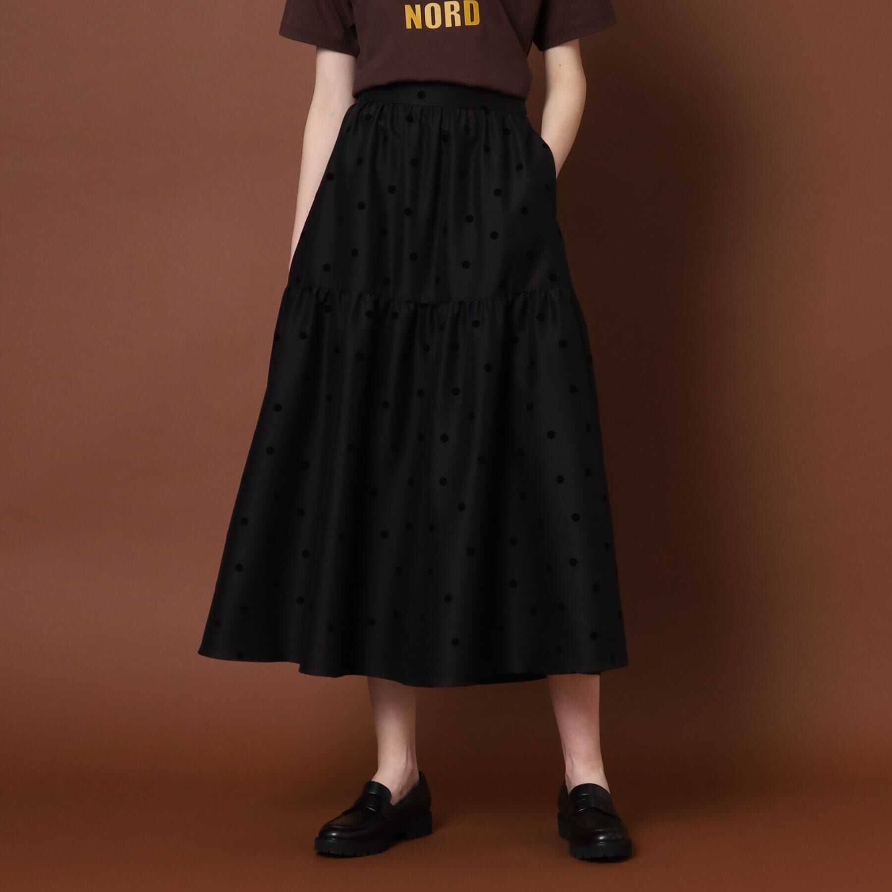 DRESSTERIOR「フロッキードットタフタスカート」|スカート|ﾌﾞﾗｯｸ(119)