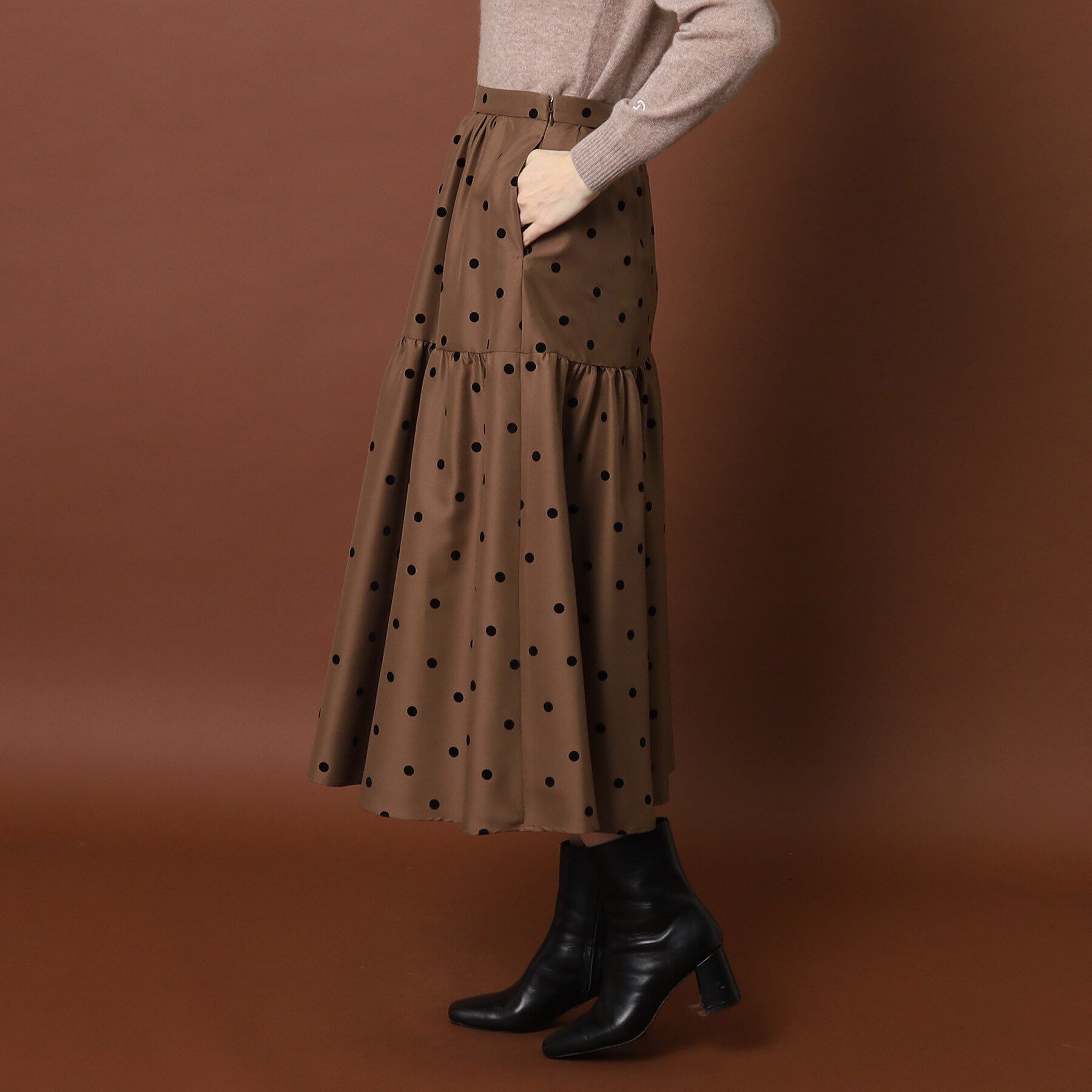 DRESSTERIOR「フロッキードットタフタスカート」|スカート|