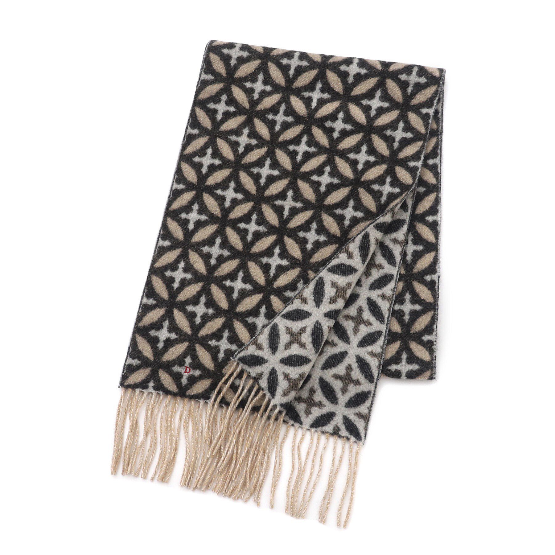 DRESSTERIOR「オーバーラップサークル カシミヤ100%マフラー」|ストール|グレージュ(150)