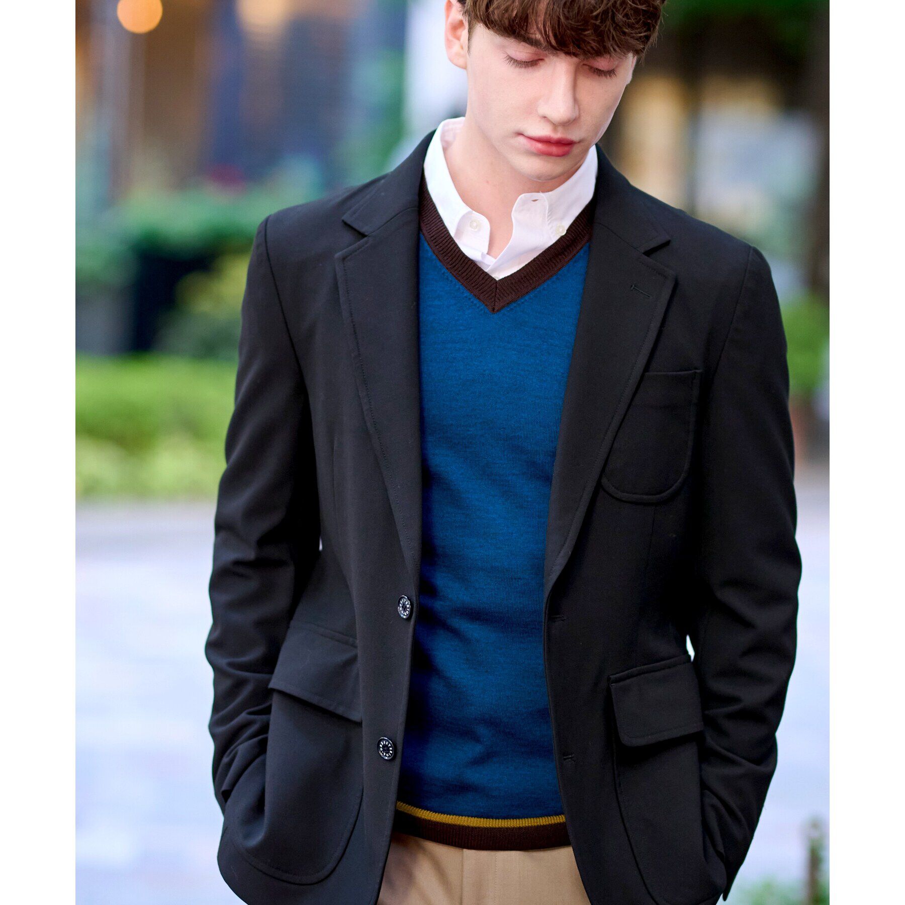 DRESSTERIOR「【セットアップ可】ストレッチリラクシング スリーパッチジャケット」|テーラードジャケット|