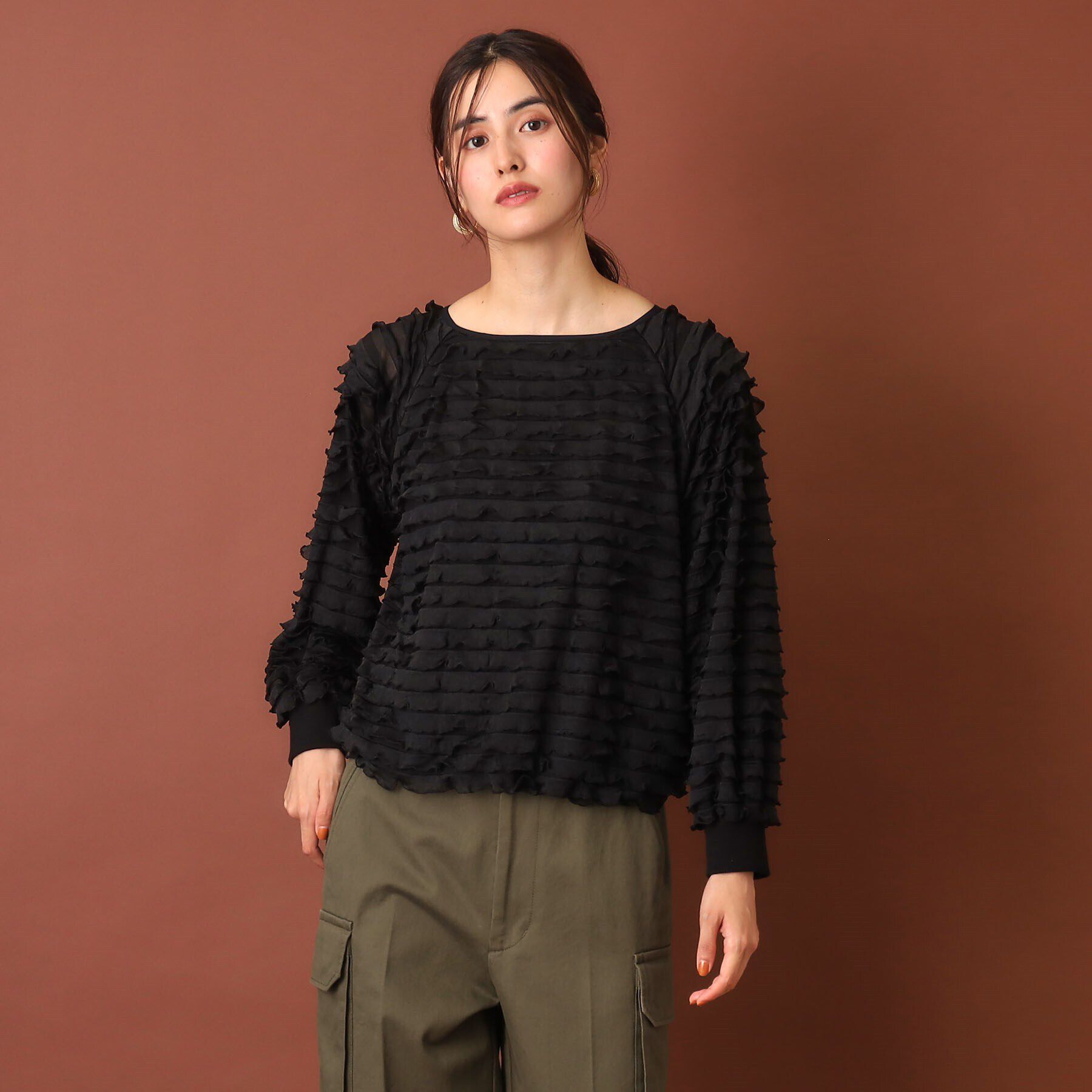 DRESSTERIOR「フリルジャージープルオーバー」|Tシャツ・カットソー|