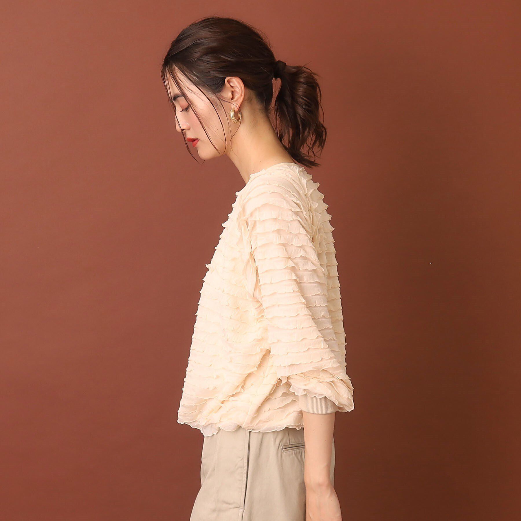 DRESSTERIOR「フリルジャージープルオーバー」|Tシャツ・カットソー|