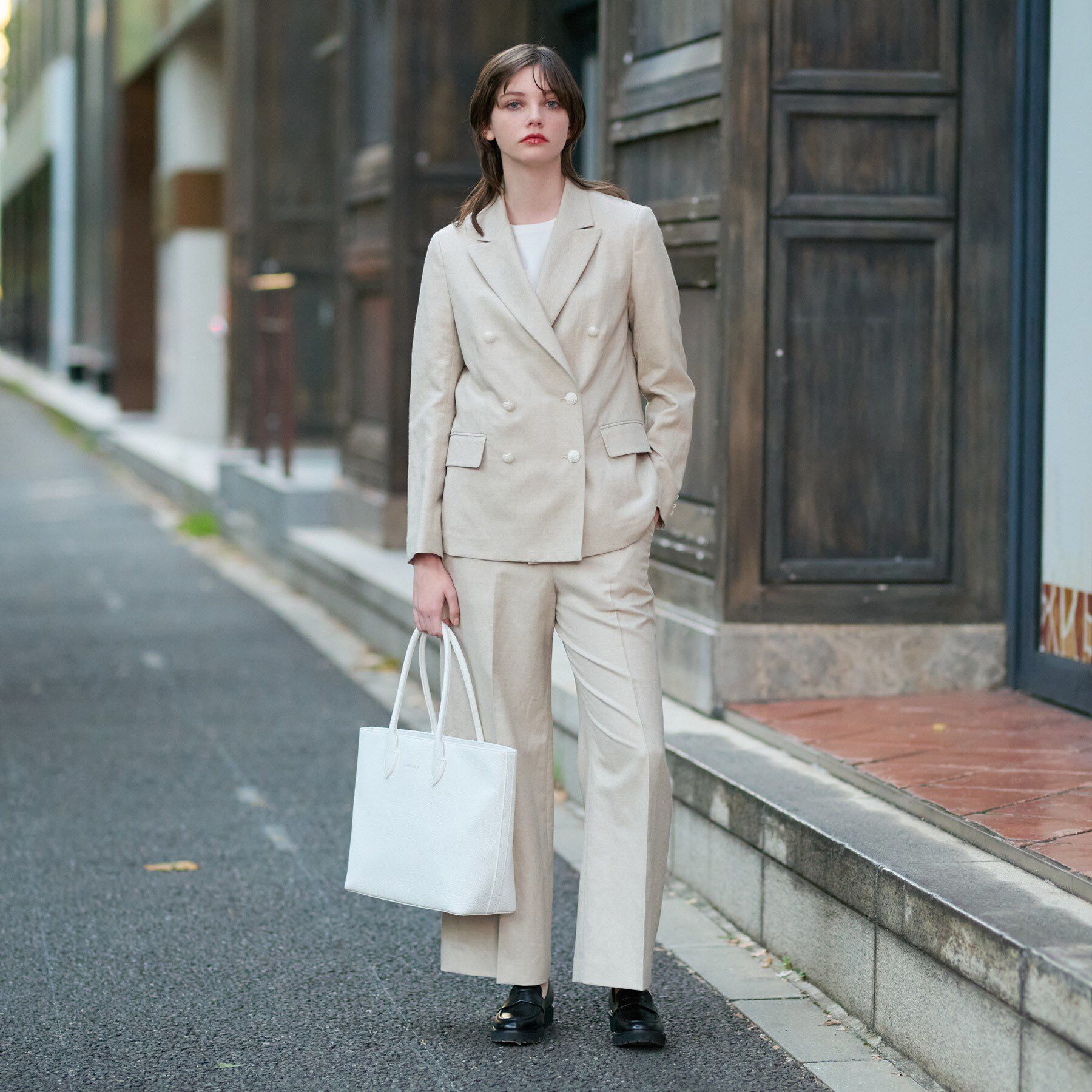 DRESSTERIOR「【セットアップ】リネン混ダブルブレストジャケット」|テーラードジャケット|