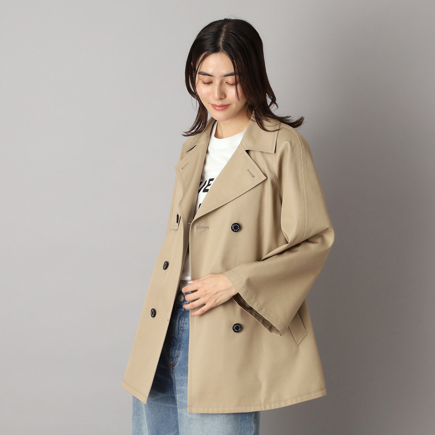 DRESSTERIOR「【撥水加工】Aラインショートトレンチジャケット」|トレンチコート|