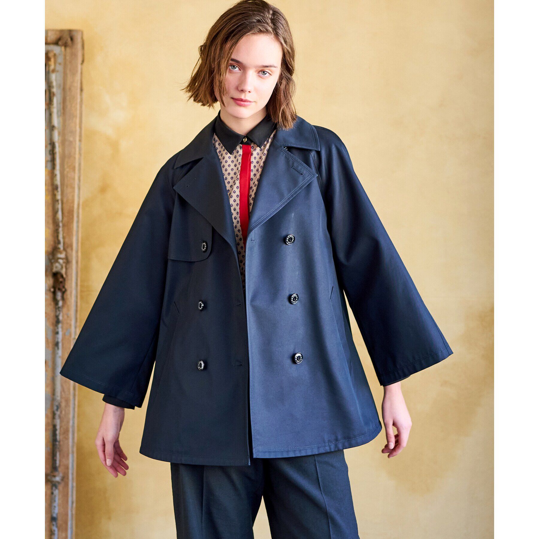 DRESSTERIOR「【撥水加工】Aラインショートトレンチジャケット」|トレンチコート|