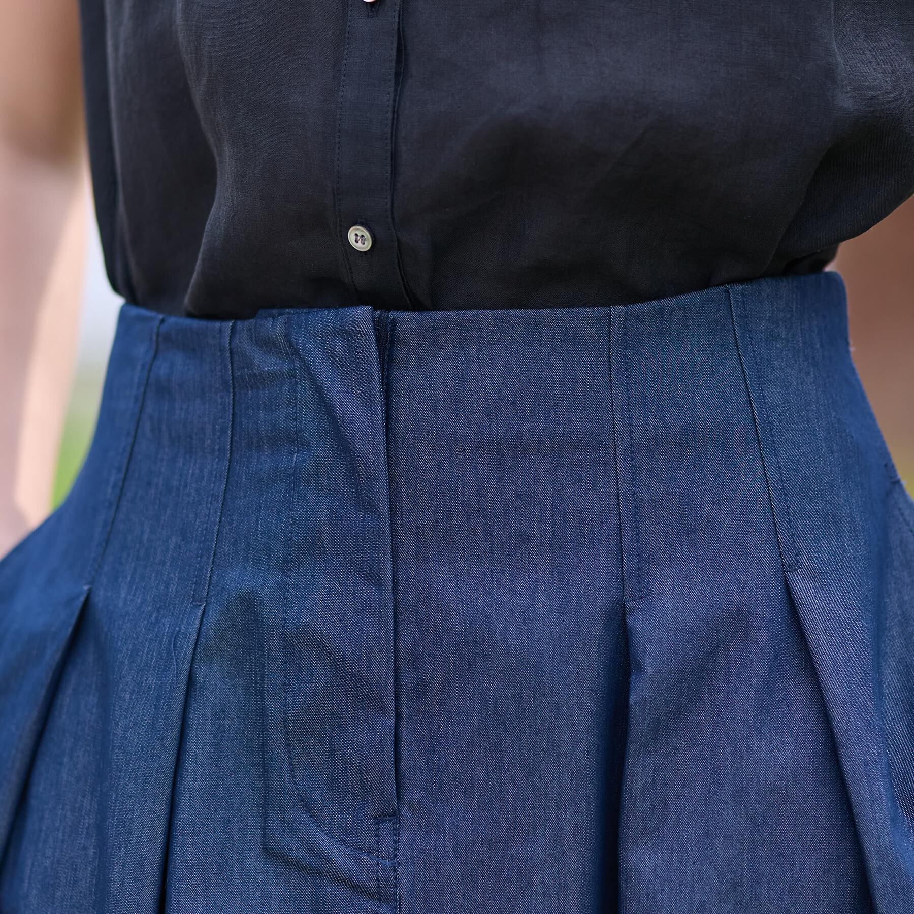 DRESSTERIOR「【接触冷感/吸水速乾】クールタッチデニムライクタックスカート」|スカート|