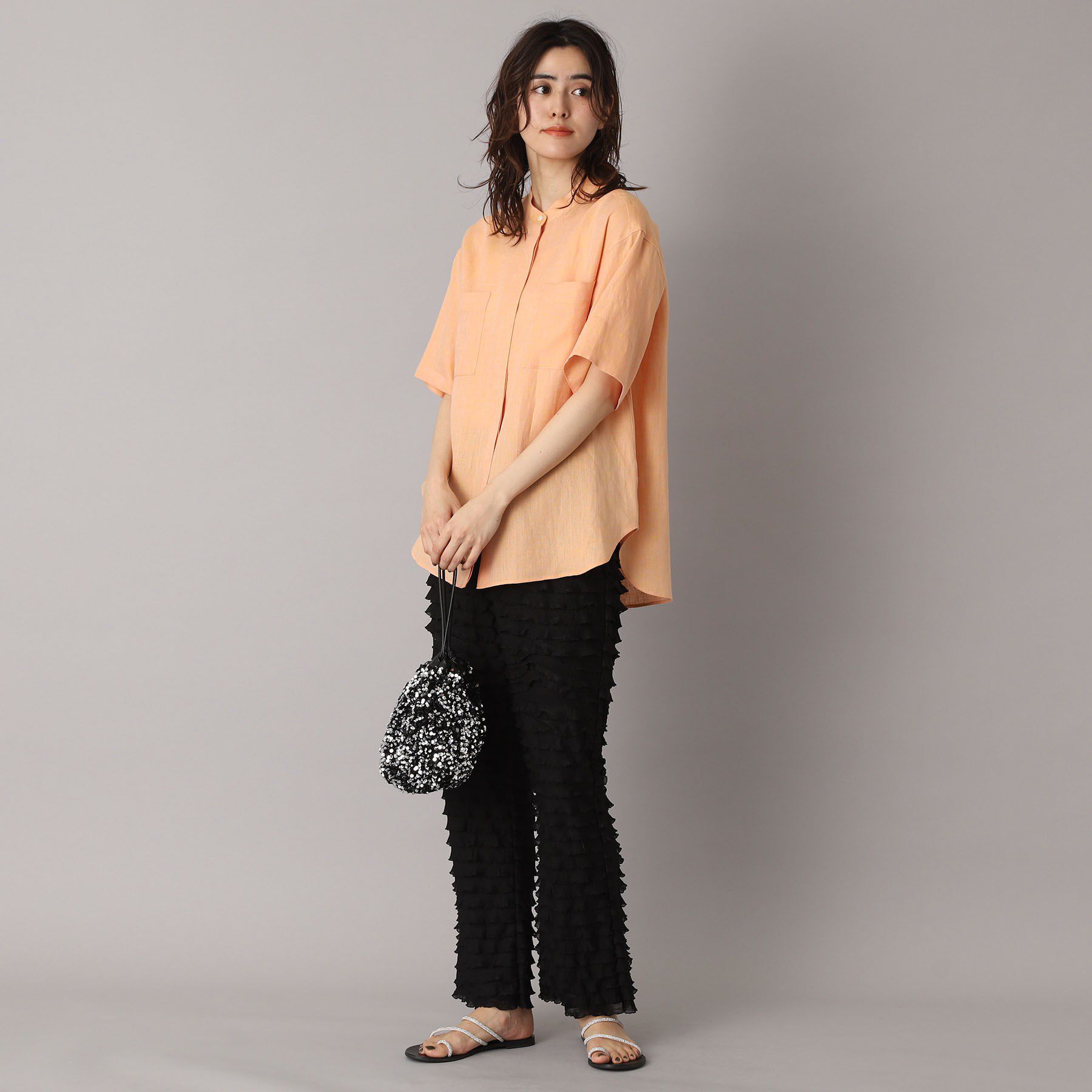 DRESSTERIOR「【リネン100％/洗える】フレンチリネンハーフスリーブシャツ」|シャツ・ブラウス|