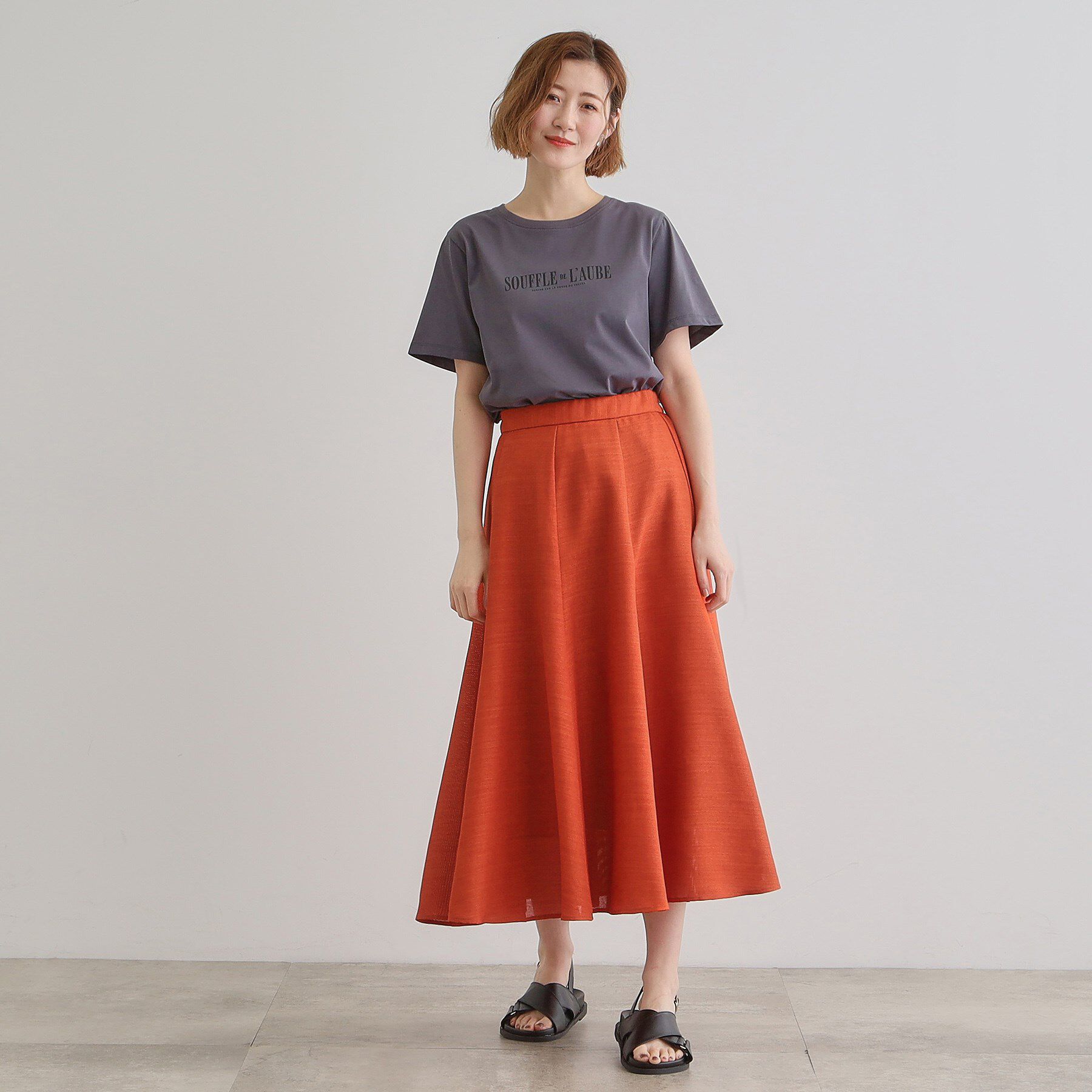 grove「【大人のリゾートスタイル/SETUP】麻調フレアスカート」|スカート|