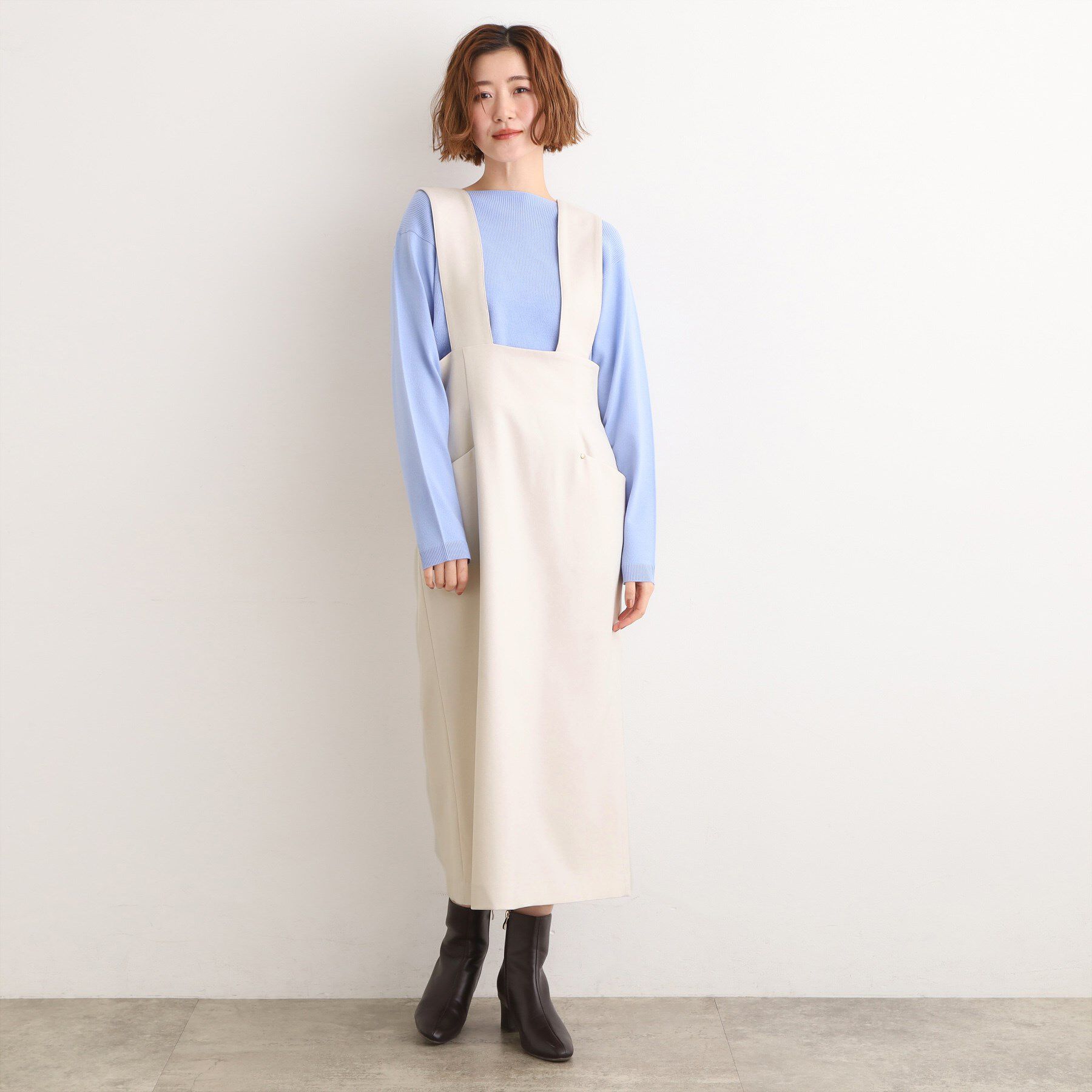 grove「上品さと快適さを両立、美シルエットなハイウエストサス付きスカート」|スカート|