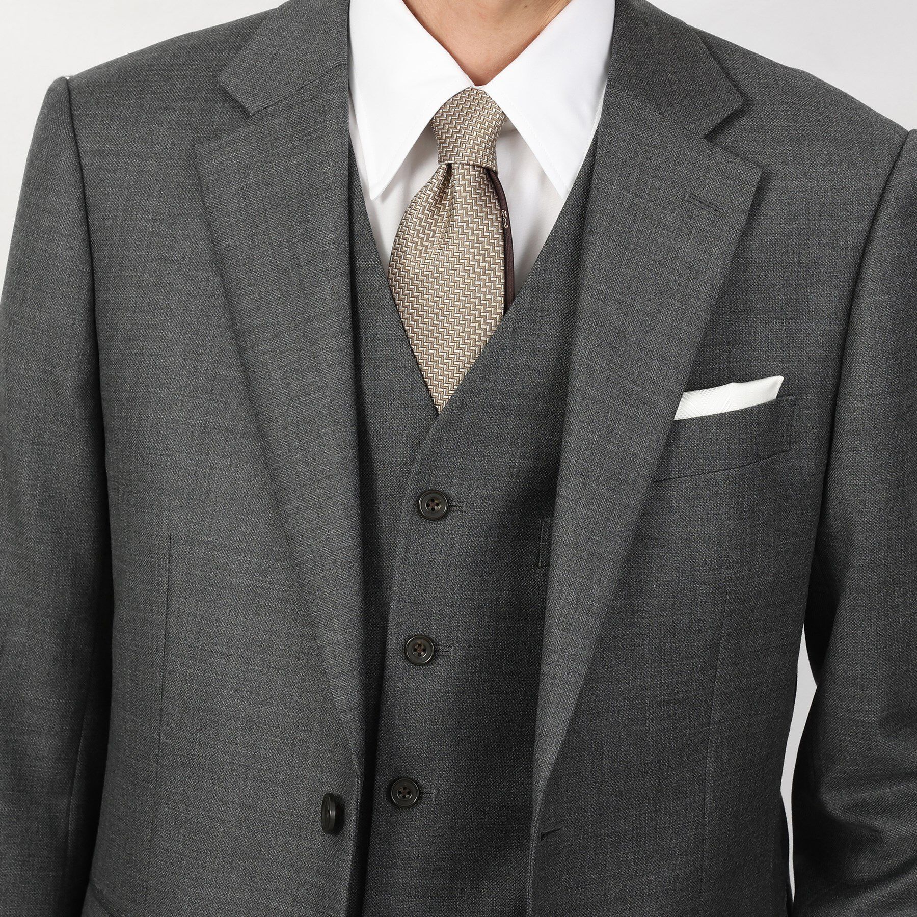 TAKEO KIKUCHI「【3ピース対応】シャイニーシャークピンヘッド ベスト」|スーツ|