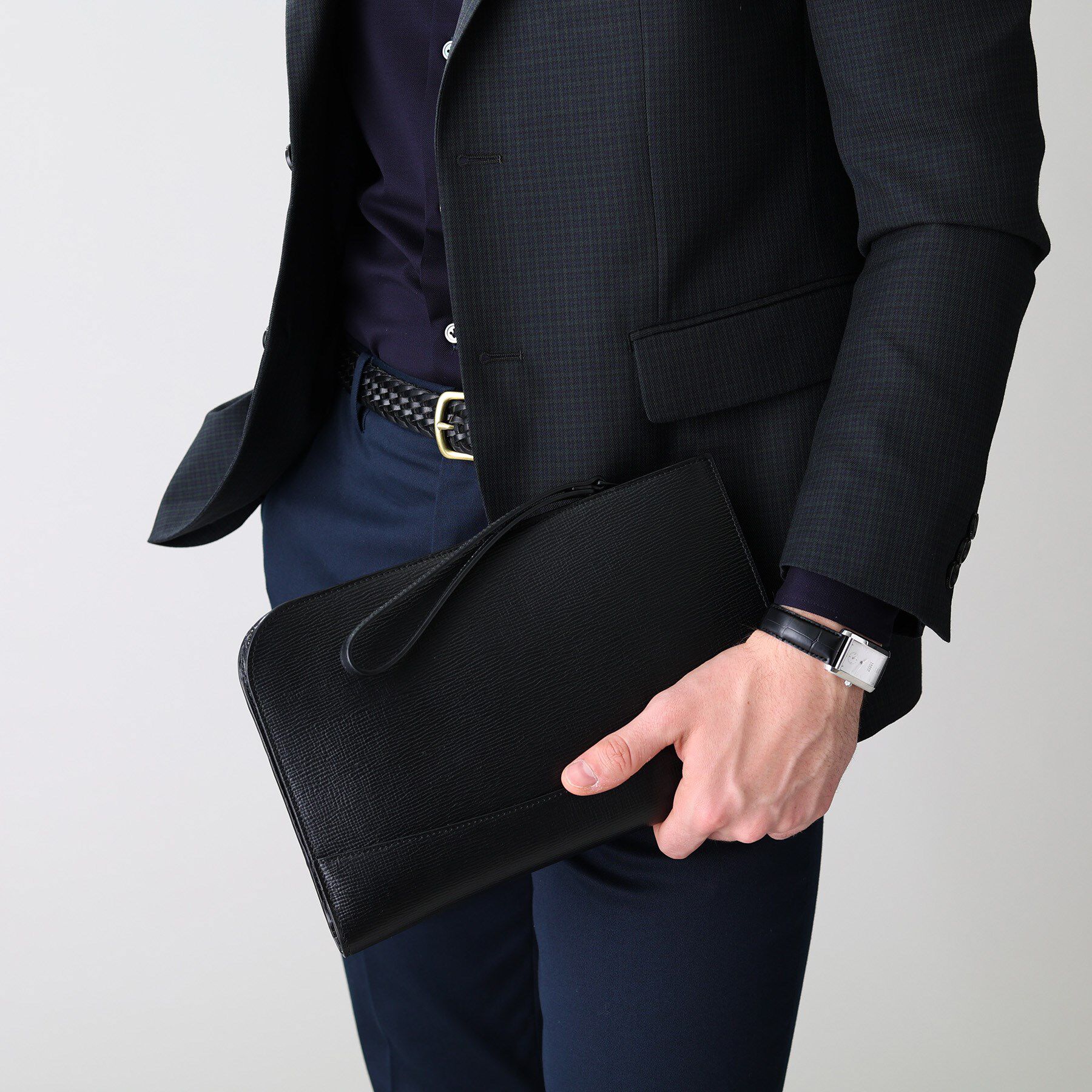 TAKEO KIKUCHI「【冠婚葬祭】ブラックレザー クラッチバッグ」|クラッチバッグ|