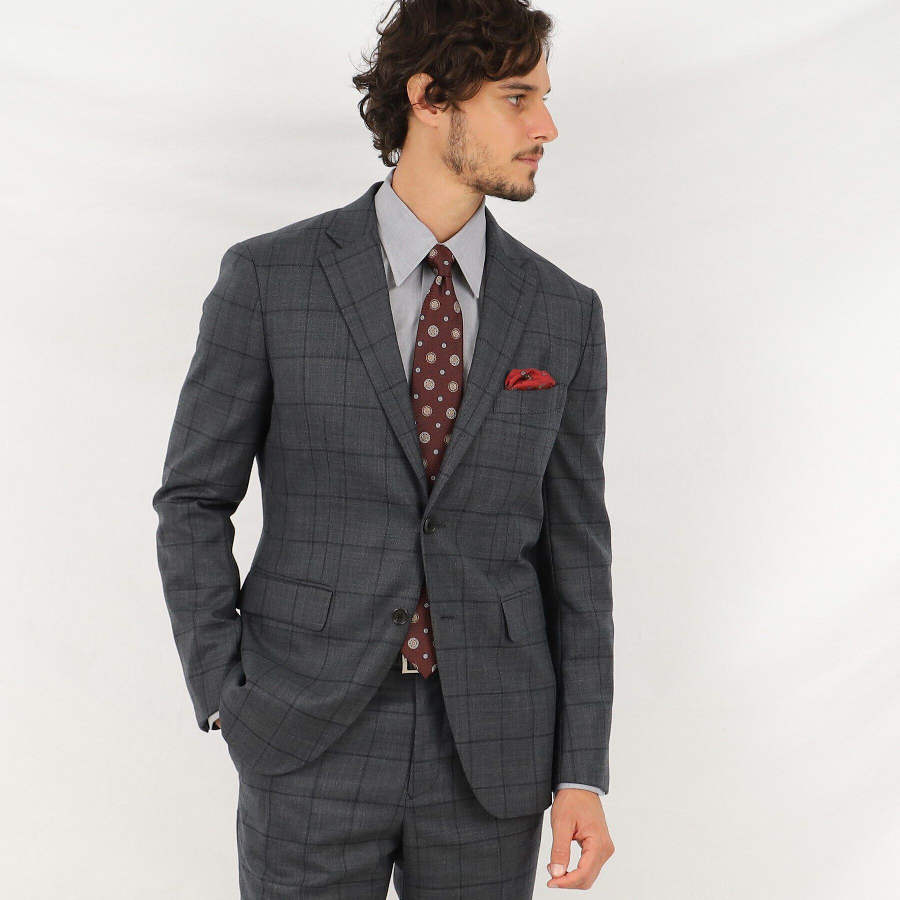 TAKEO KIKUCHI「シャイニー ウインドウペン ジャケット」|テーラードジャケット|