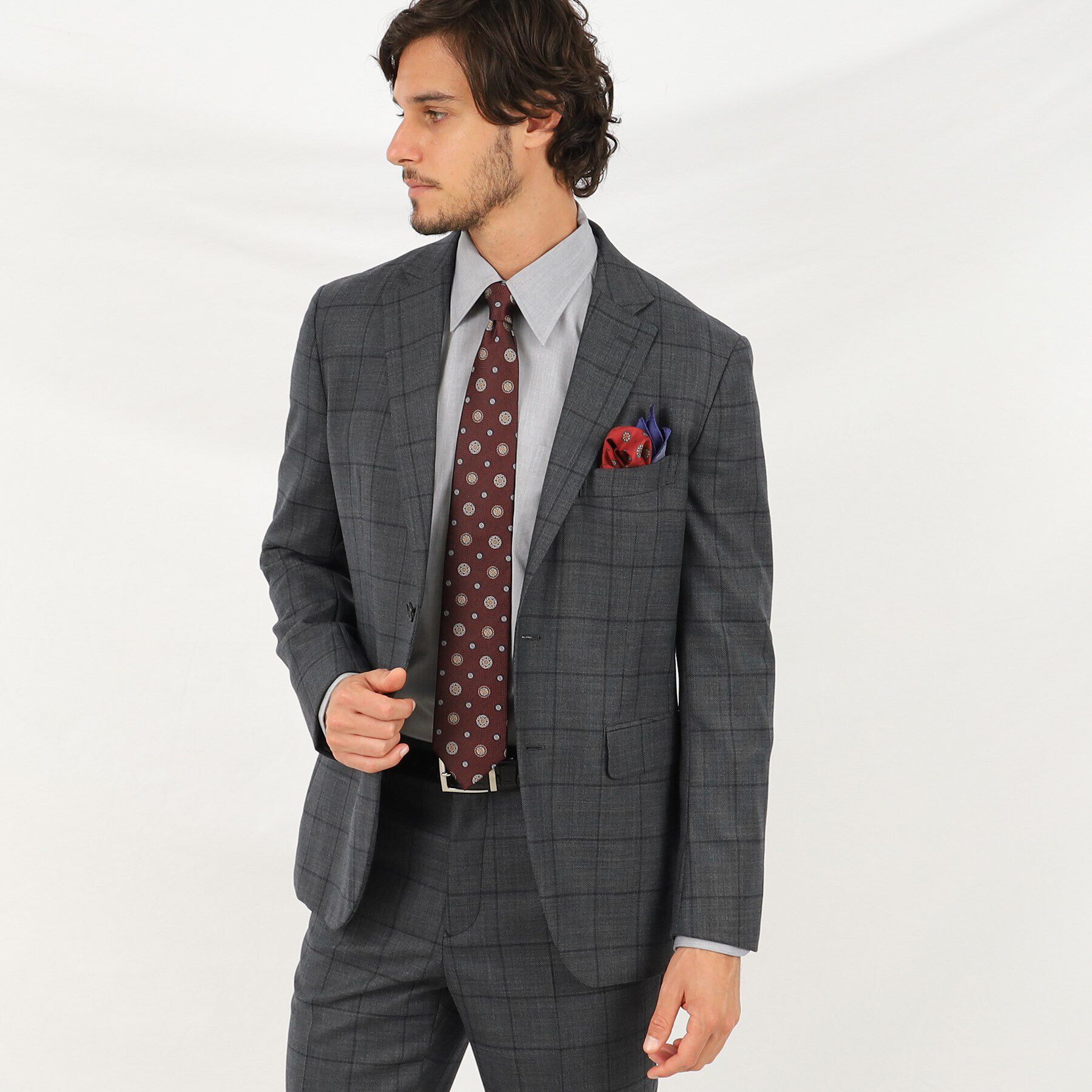 TAKEO KIKUCHI「シャイニー ウインドウペン ジャケット」|テーラードジャケット|