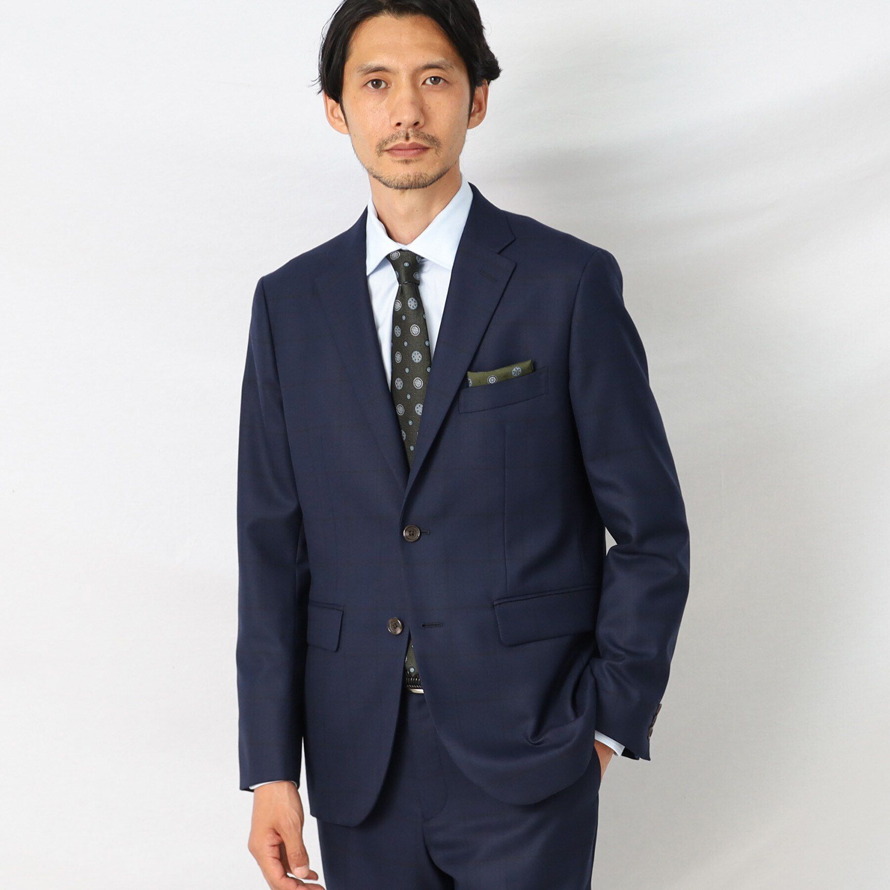 TAKEO KIKUCHI「シャイニー ウインドウペン ジャケット」|テーラードジャケット|ﾈｲﾋﾞｰ(293)