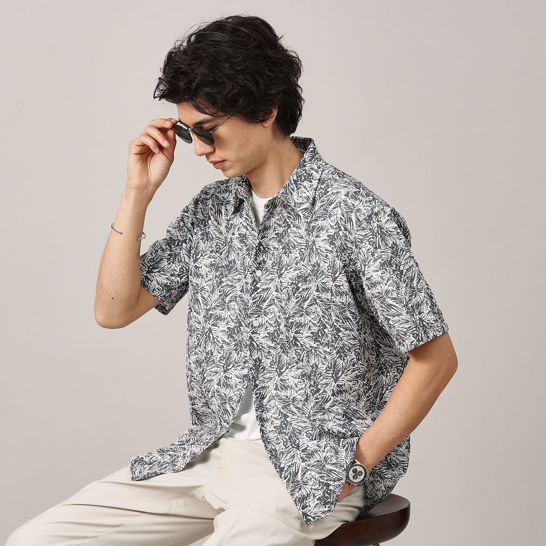 TAKEO KIKUCHI「【無地・チェック・ボタニカル柄】リップル シャツ」|シャツ・ブラウス|