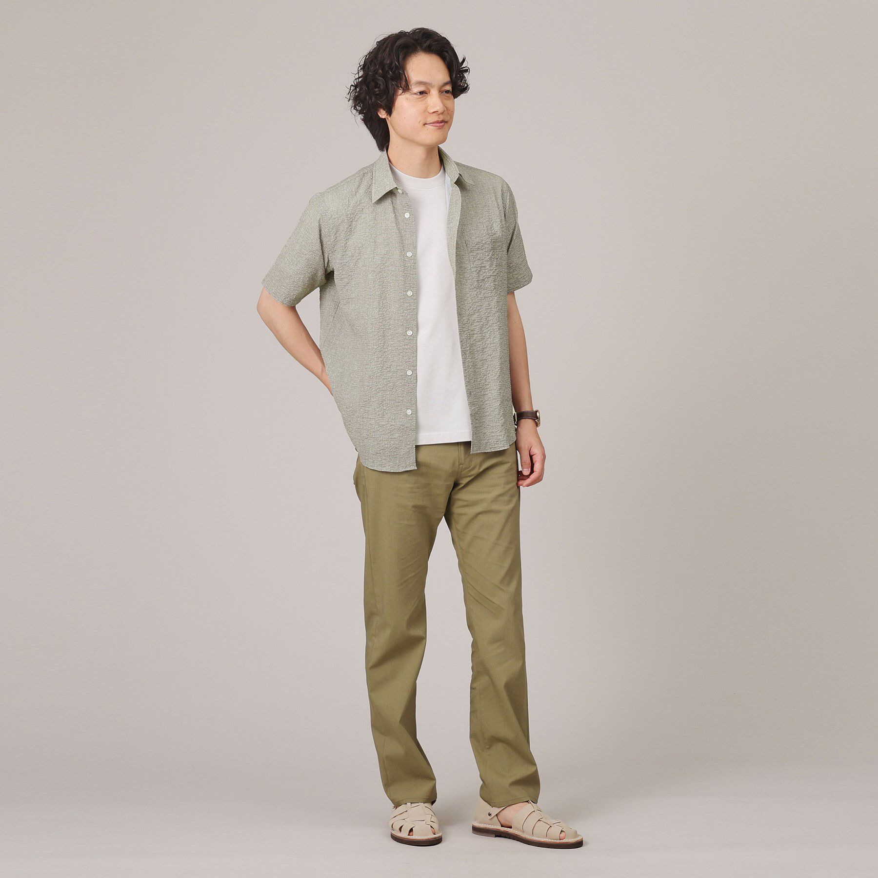 TAKEO KIKUCHI「【無地・チェック・ボタニカル柄】リップル シャツ」|シャツ・ブラウス|