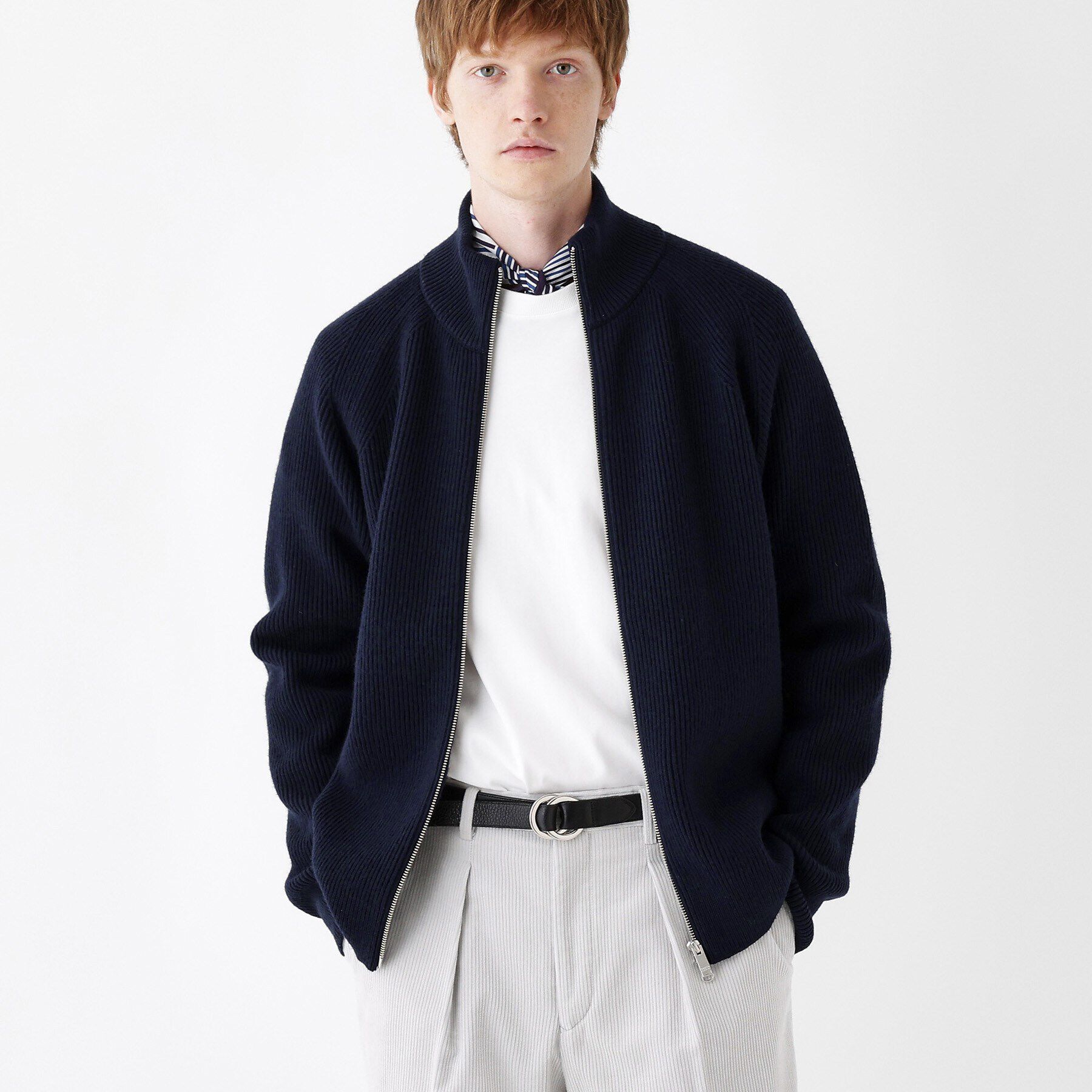 TAKEO KIKUCHI「【THE FLAGSHIP】フレンチメリノ 畦編 ドライバーズニット」|ニット・セーター|