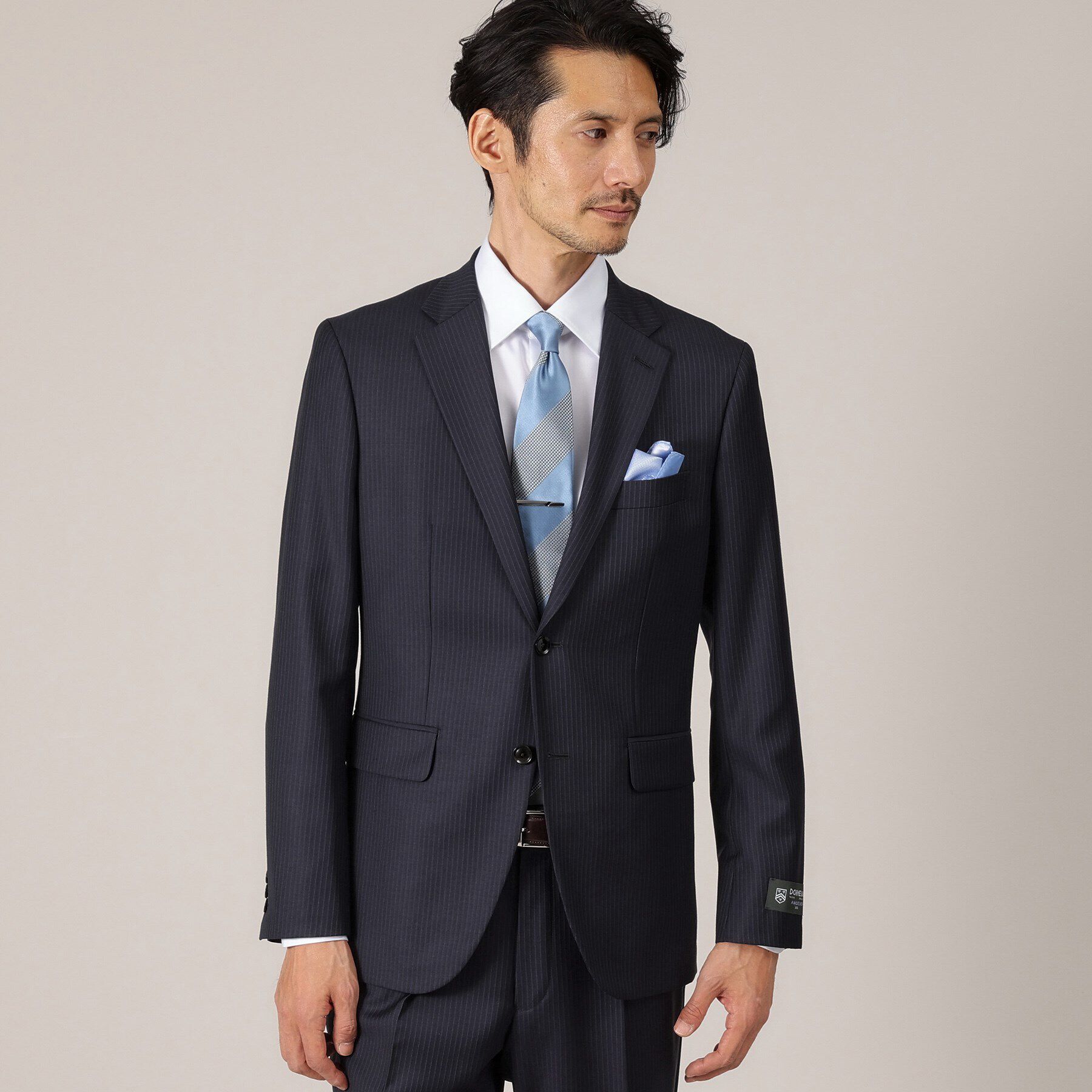 TAKEO KIKUCHI「【DORMEUIL AMADEUS365】ピンストライプ スーツ」|スーツ|ブルー(393)
