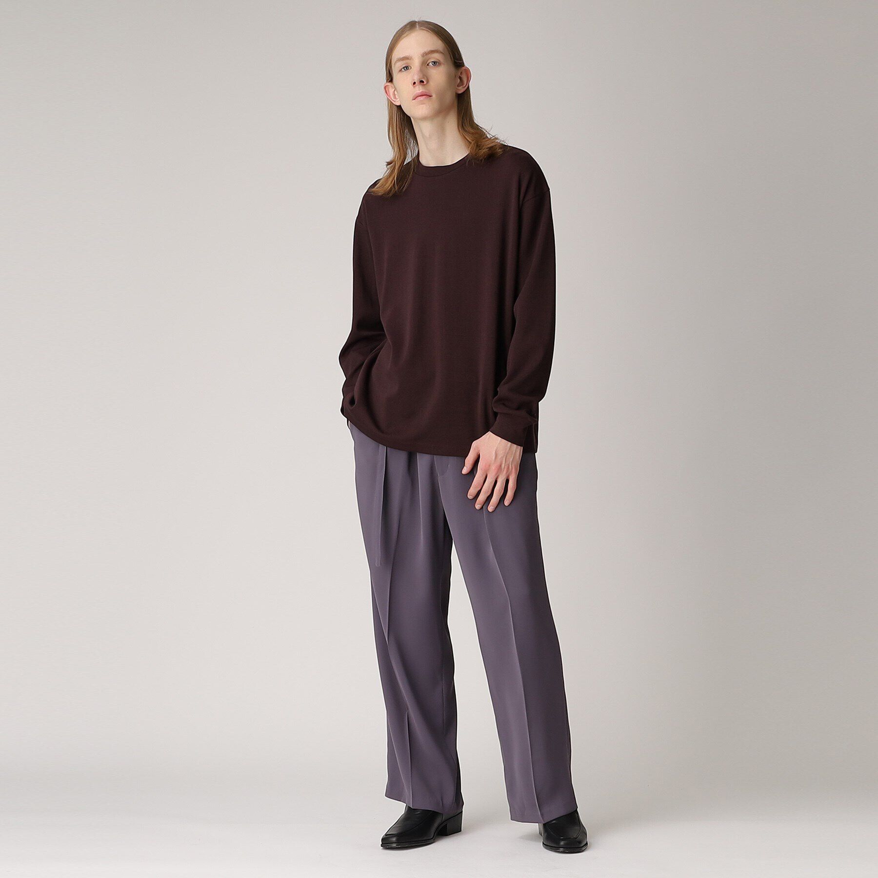 tk.TAKEO KIKUCHI「ウールナイロンミラノリブクルーニットソー」|Tシャツ・カットソー|