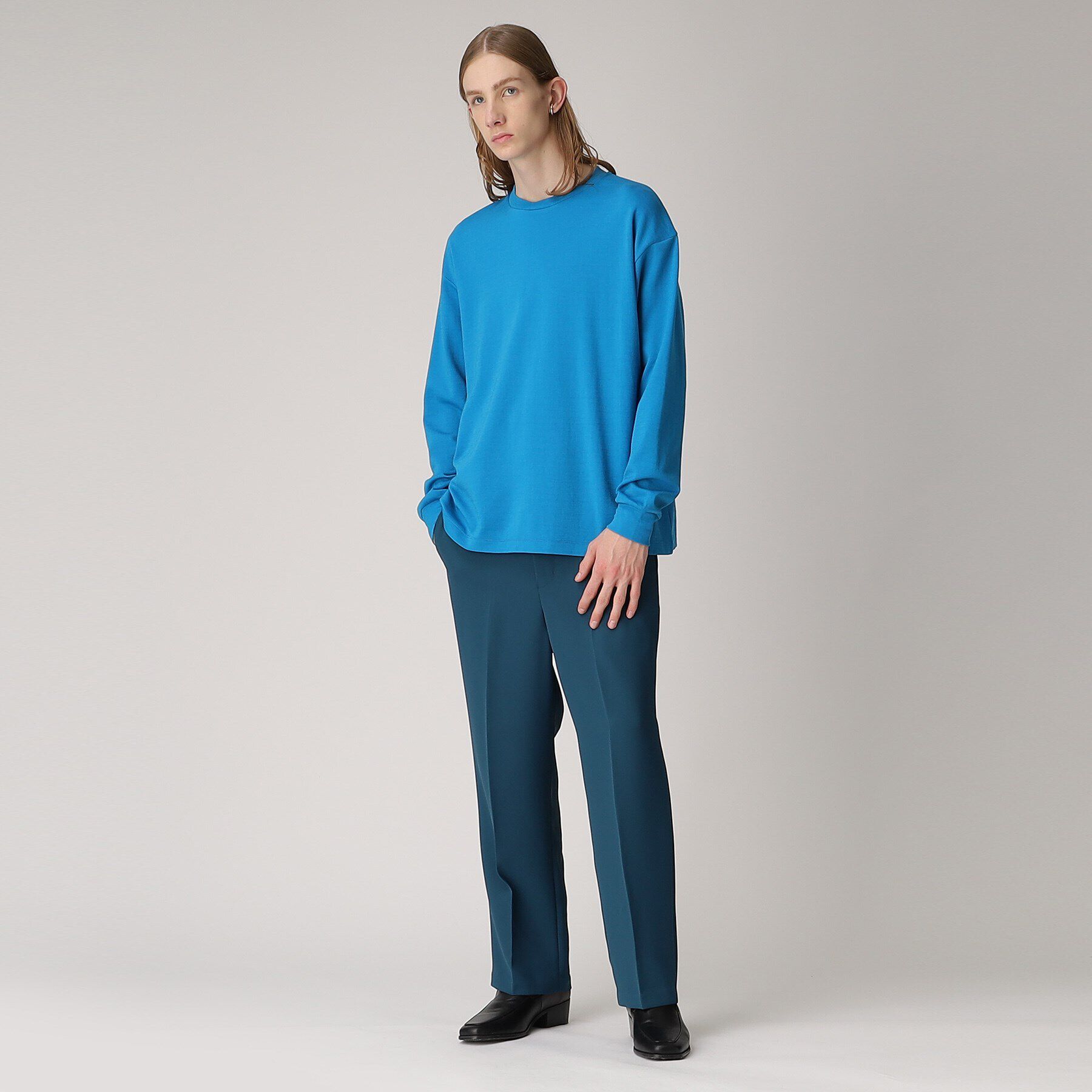 tk.TAKEO KIKUCHI「ウールナイロンミラノリブクルーニットソー」|Tシャツ・カットソー|