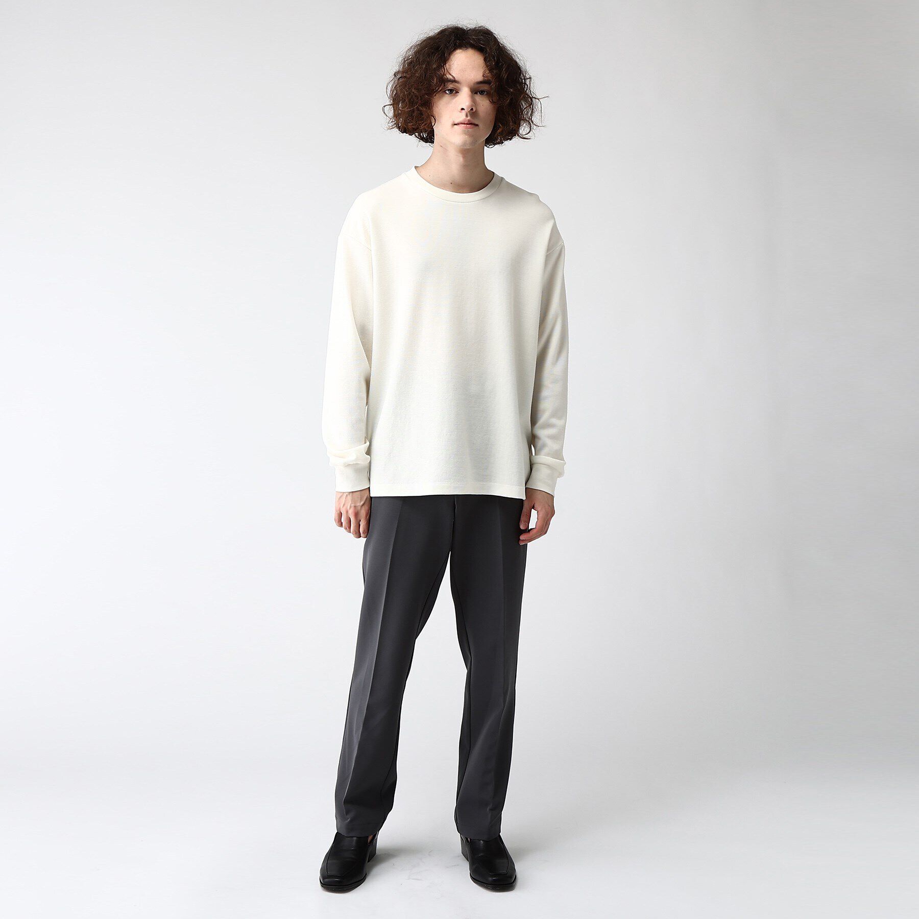 tk.TAKEO KIKUCHI「ウールナイロンミラノリブクルーニットソー」|Tシャツ・カットソー|