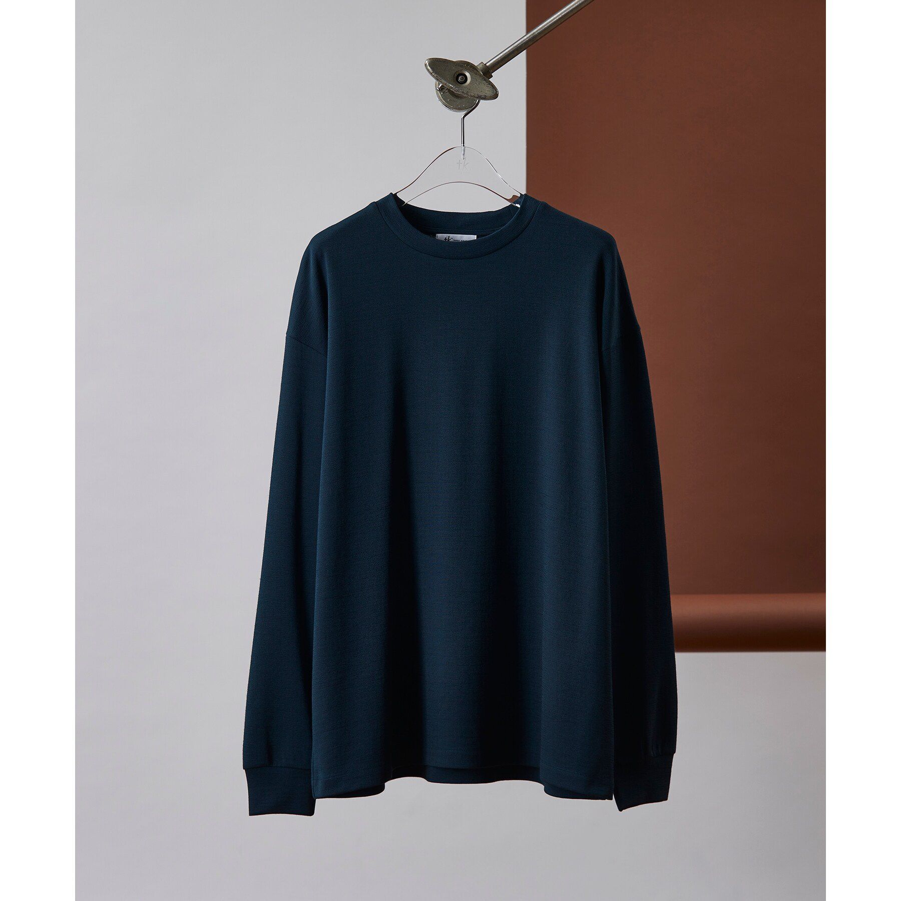 tk.TAKEO KIKUCHI「ウールナイロンミラノリブクルーニットソー」|Tシャツ・カットソー|ﾀﾞｰｸｸﾞﾘｰﾝ(023)