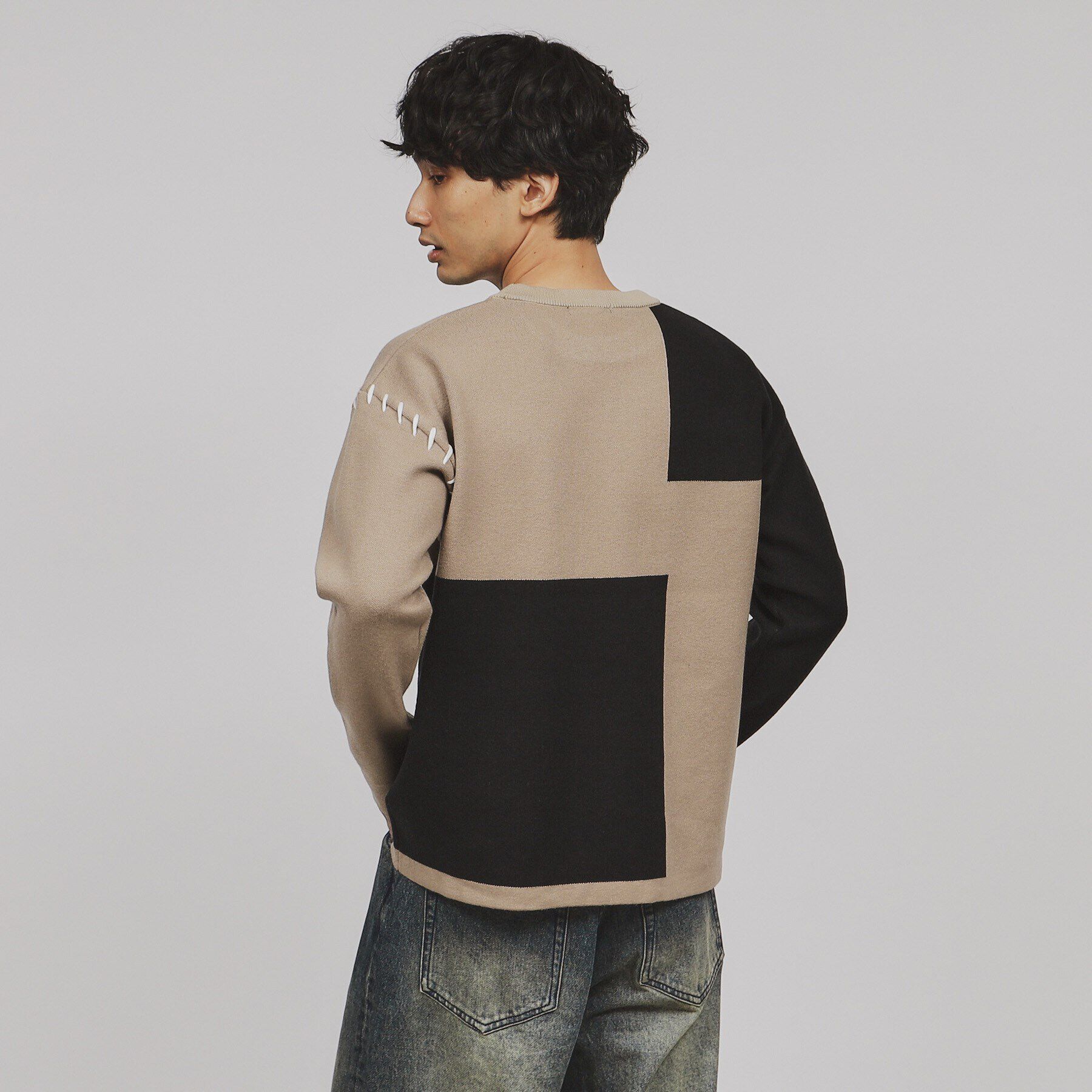 tk.TAKEO KIKUCHI「【もちもちニット】ブロックステッチ」|ニット・セーター|