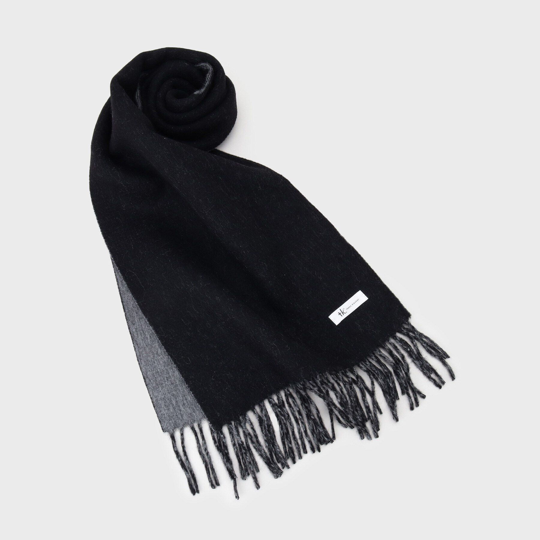 tk.TAKEO KIKUCHI「カシミヤ混マフラー」|ストール|ブラック(019)