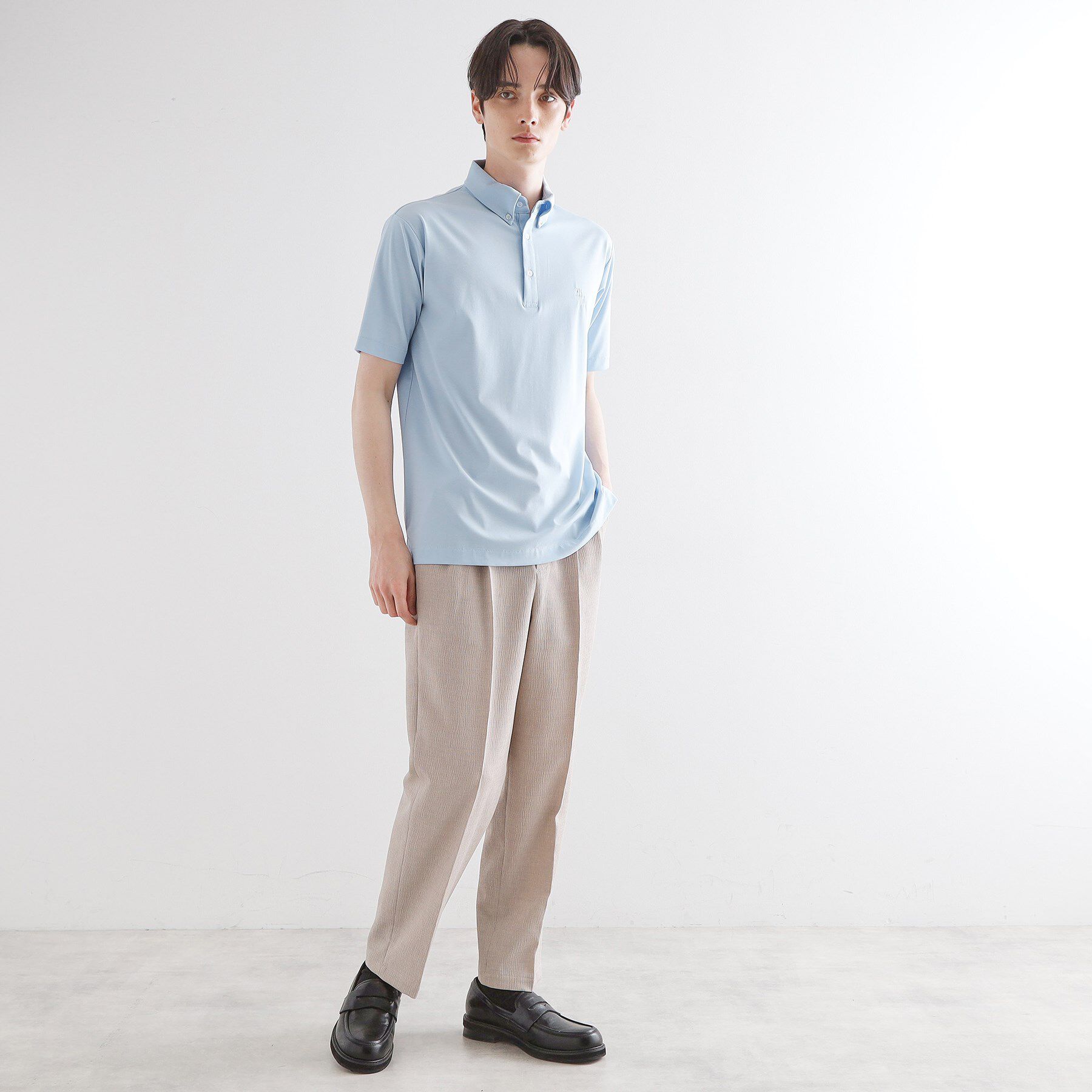 tk.TAKEO KIKUCHI「【マシンウォッシャブル】ハイゲージジャージストレッチポロシャツ」|ポロシャツ|