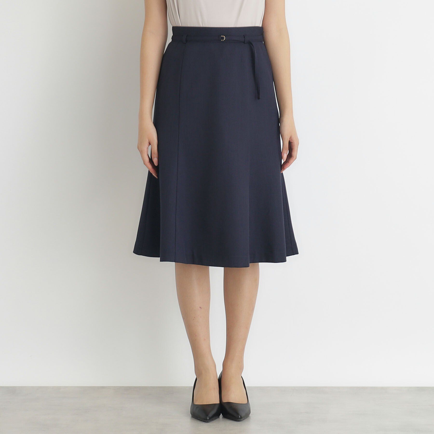 index「ストレッチベルテッドマーメイドスカート【防シワ/洗濯機洗い可】」|スカート|