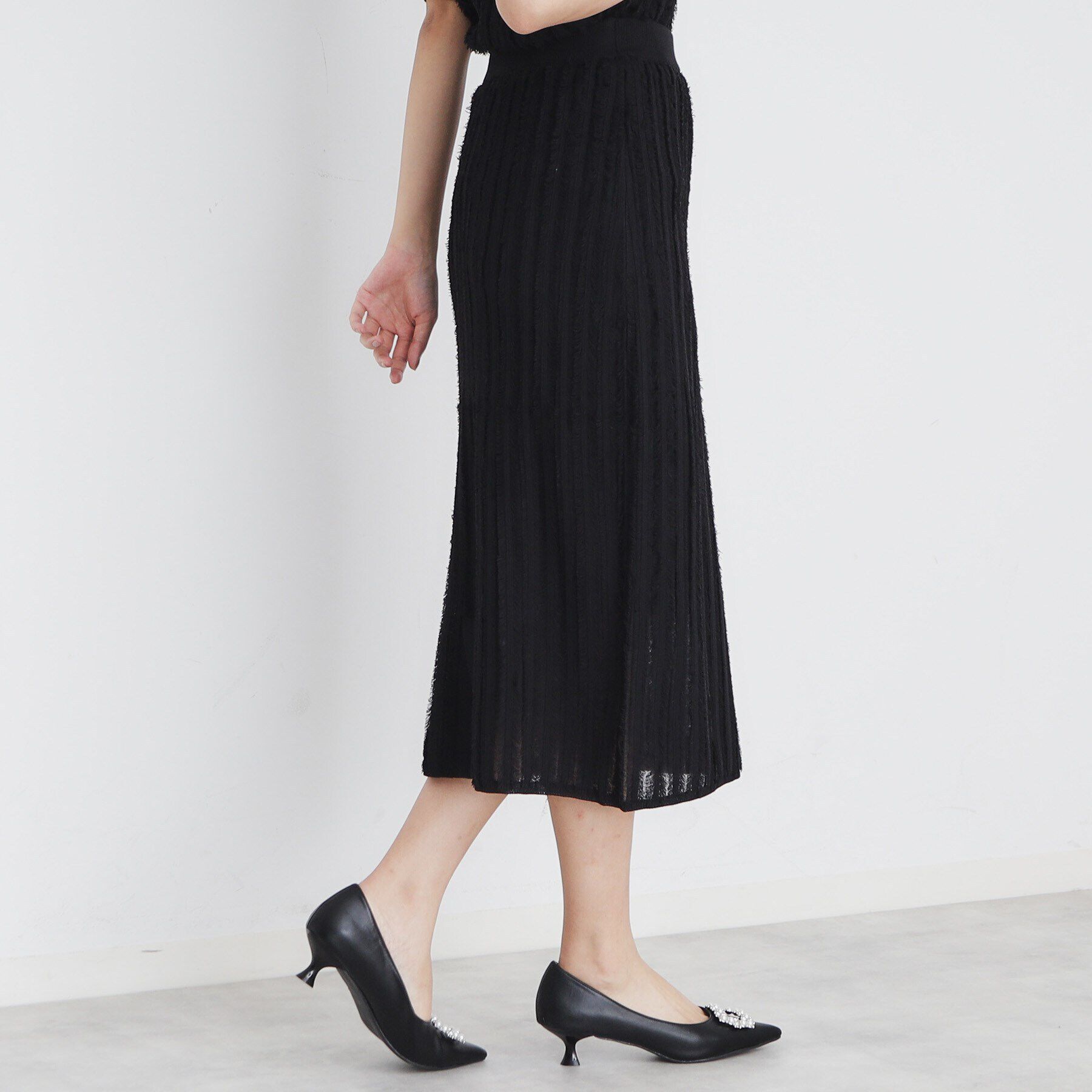 index「カットフリンジニットタイトスカート/セットアップ対応【洗濯機洗い可】」|スカート|