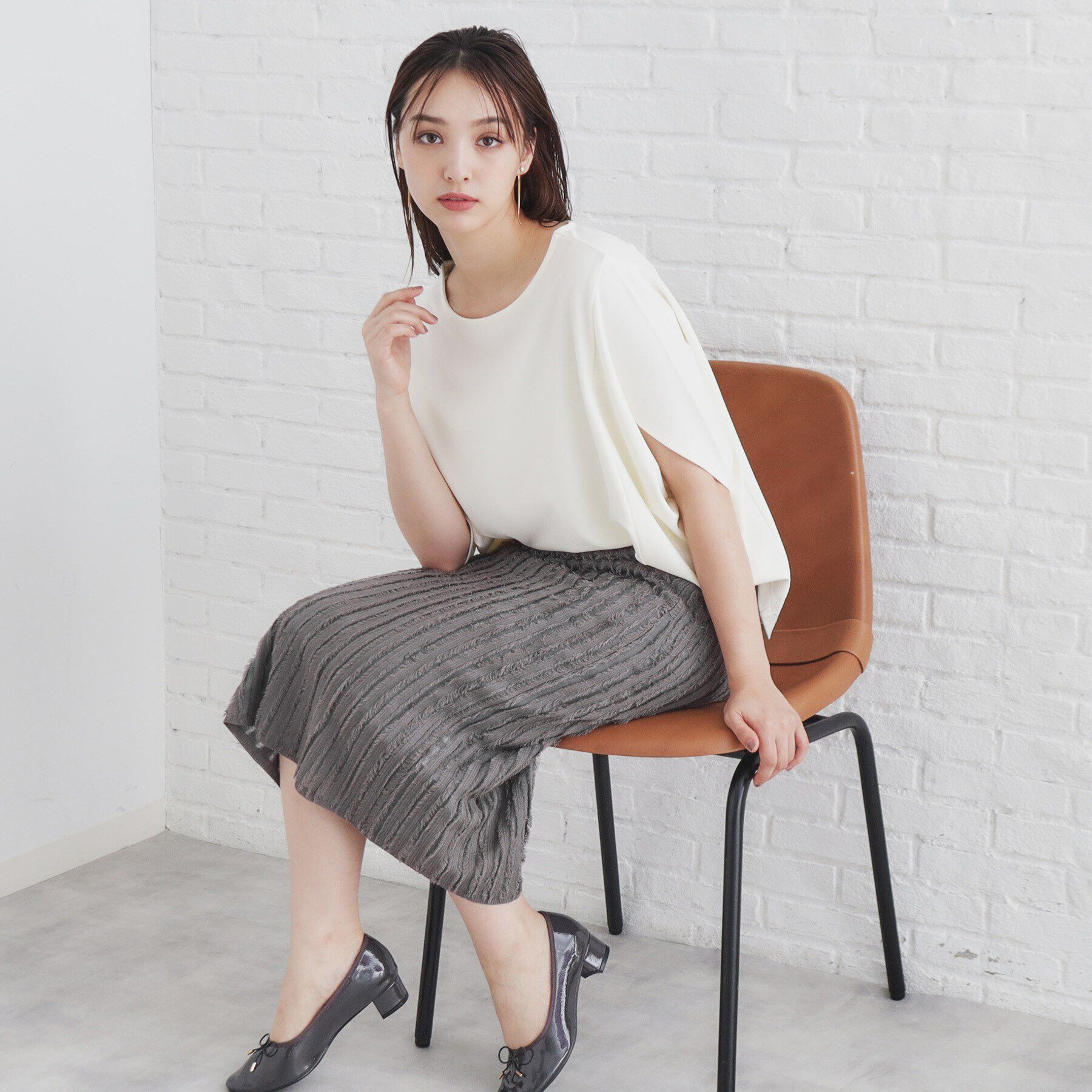index「カットフリンジニットタイトスカート/セットアップ対応【洗濯機洗い可】」|スカート|
