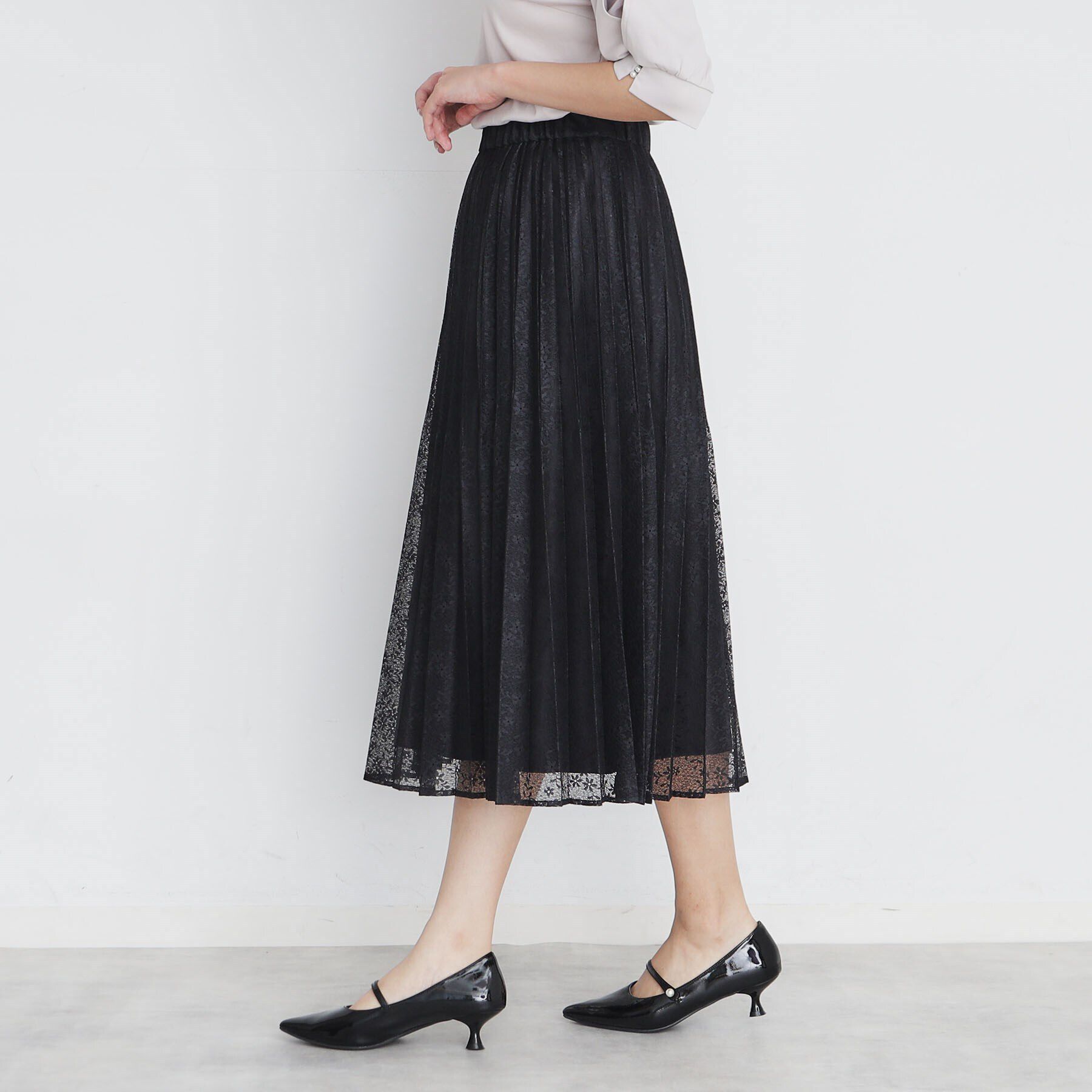 index「ミニフラワーレースプリーツスカート【洗濯機洗い可】」|スカート|