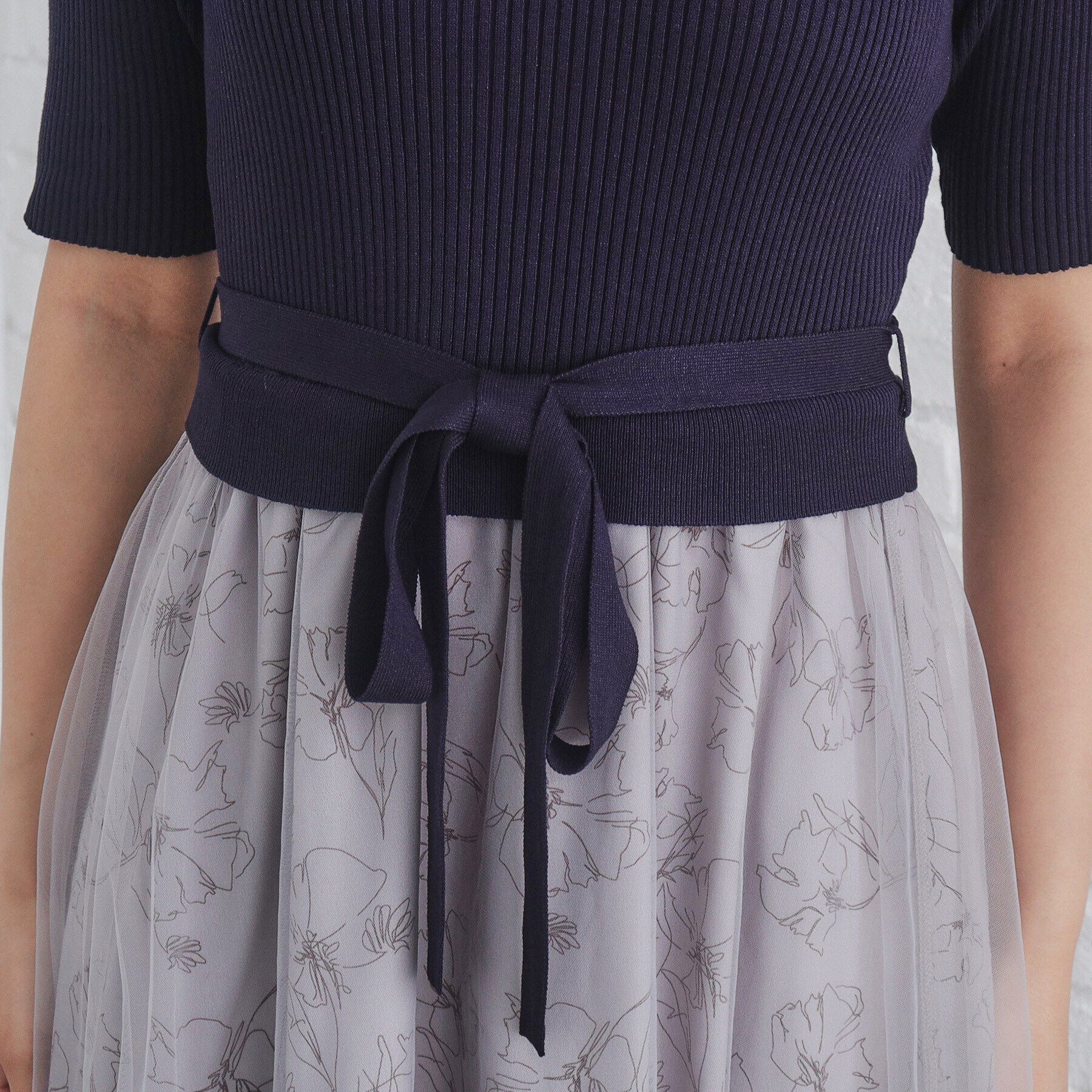 index「《S-LLsize》フラワーチュールドッキングワンピース【洗濯機洗い可/抗ピル】」|ワンピース|