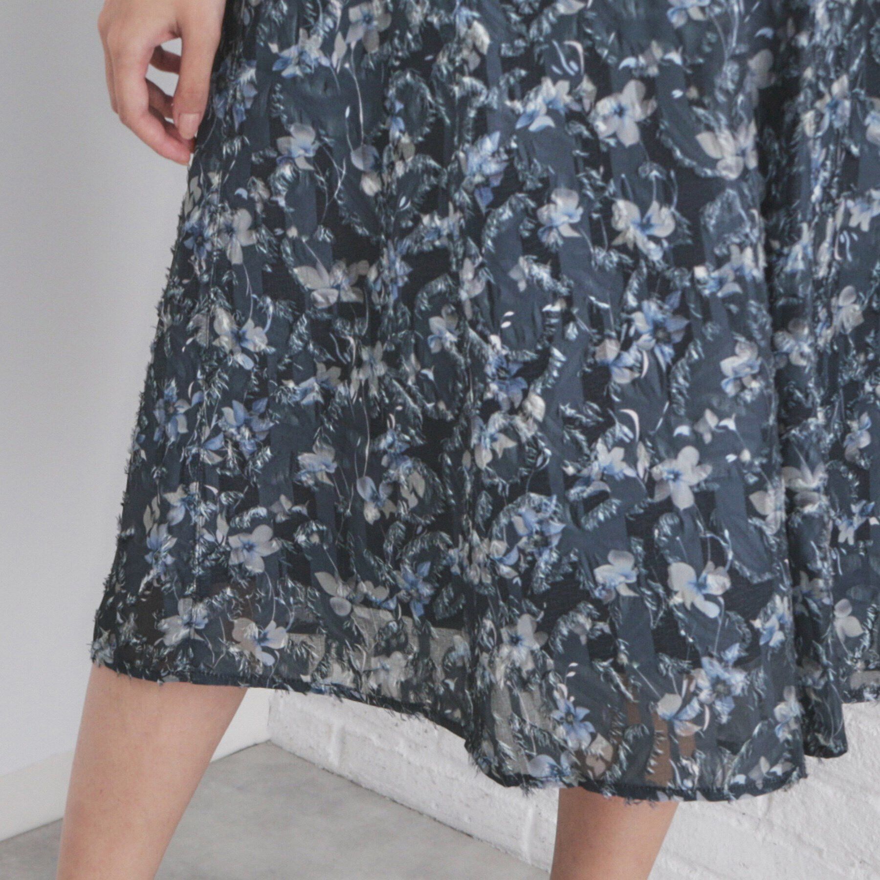 index「ラメニット&times;フラワージャカード ドッキングワンピース【洗濯機洗い可/抗ピル】」|ワンピース|